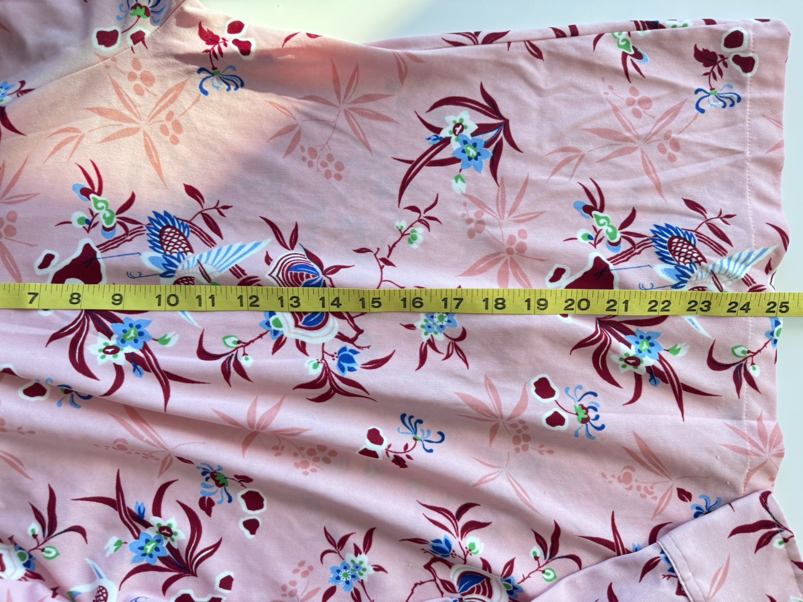 Vintage 70s Lerner Shops Pink Boho Birds & Floral Long Sleeve Button Down Top