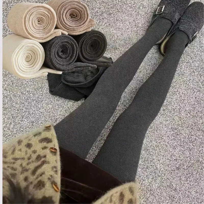 Winter Thigh High Socks For Women 100cm Lengthened JK Lolita Stockings Solid