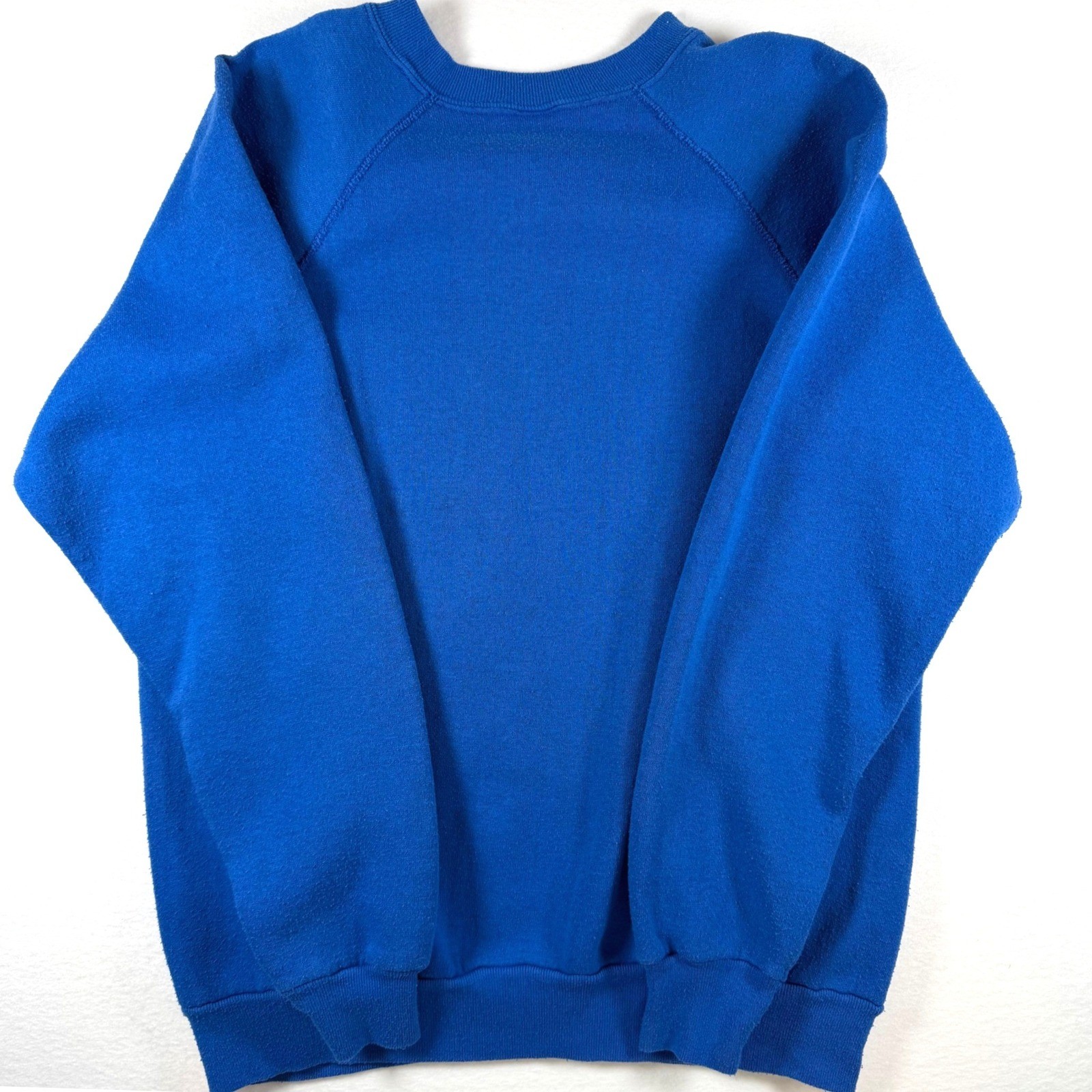 True Vintage Grandma Royal Blue Heart Cross Stitch Sweatshirt Large Raglan