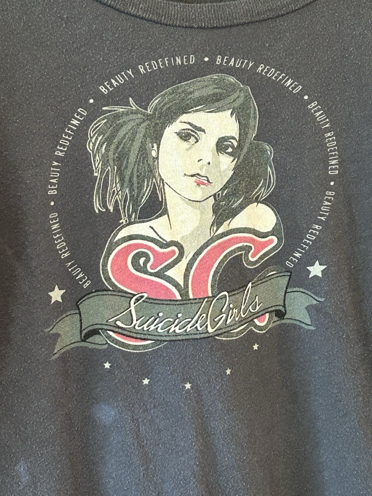 Suicide Girls Long Sleeve T-shirt Women Fitted XL. Vintage Used Beauty Redefined