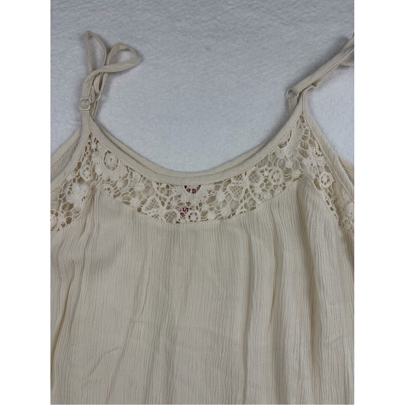 Mossimo Supply Co. Cream Crochet-Trim Spaghetti Strap Cami/Top XL
