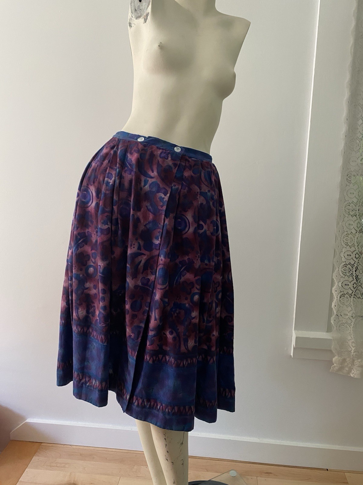 Vintage Cole of California Original Purple Batik Wrap Skirt Swim Coverup 50s-60s