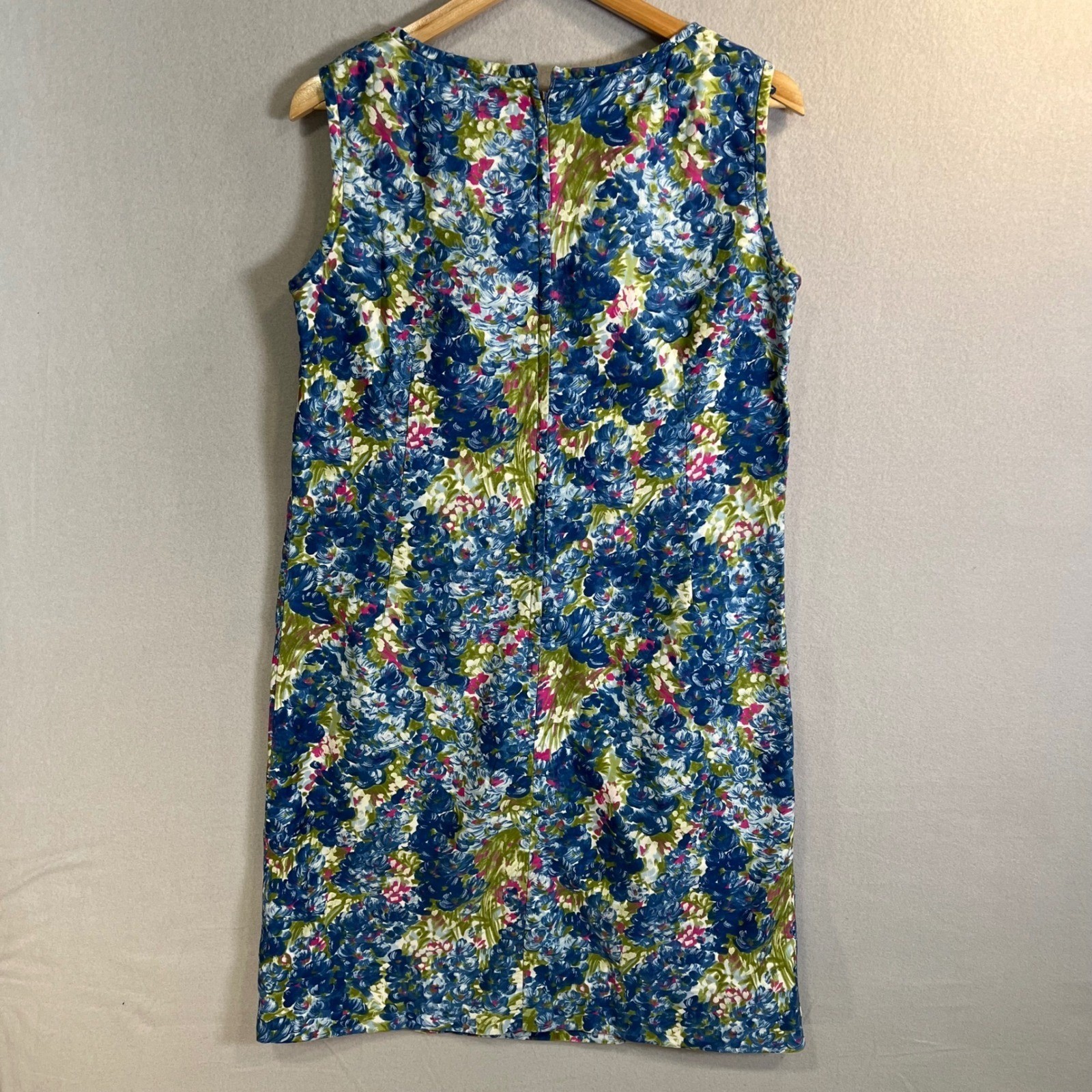 60s McMullen Greenbrier Shift Dress Floral Sleeveless Knee Length Mod VTG 18