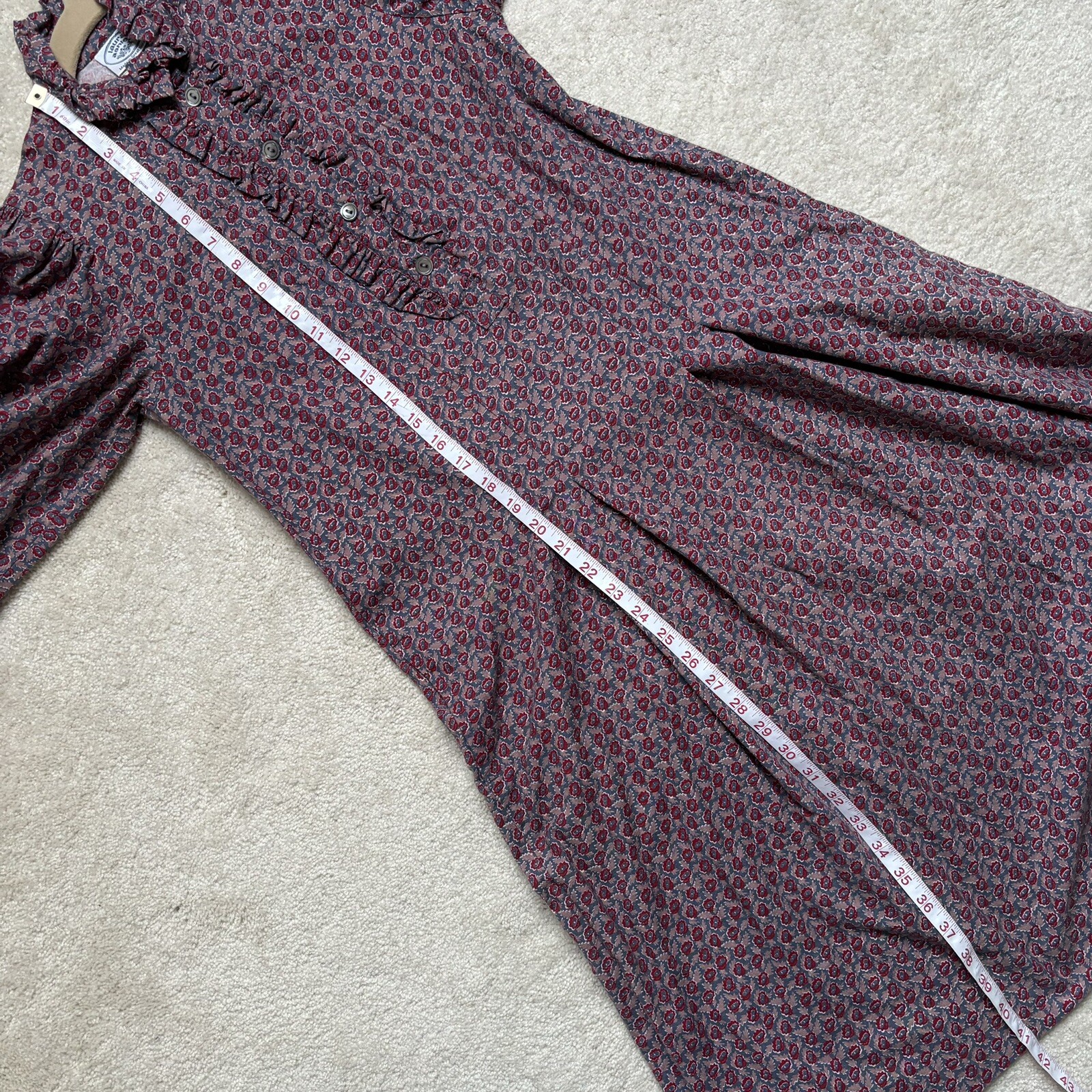Vintage Laura Ashley Red Belt Drop Waist Dress Great Britain UK 10 US 8