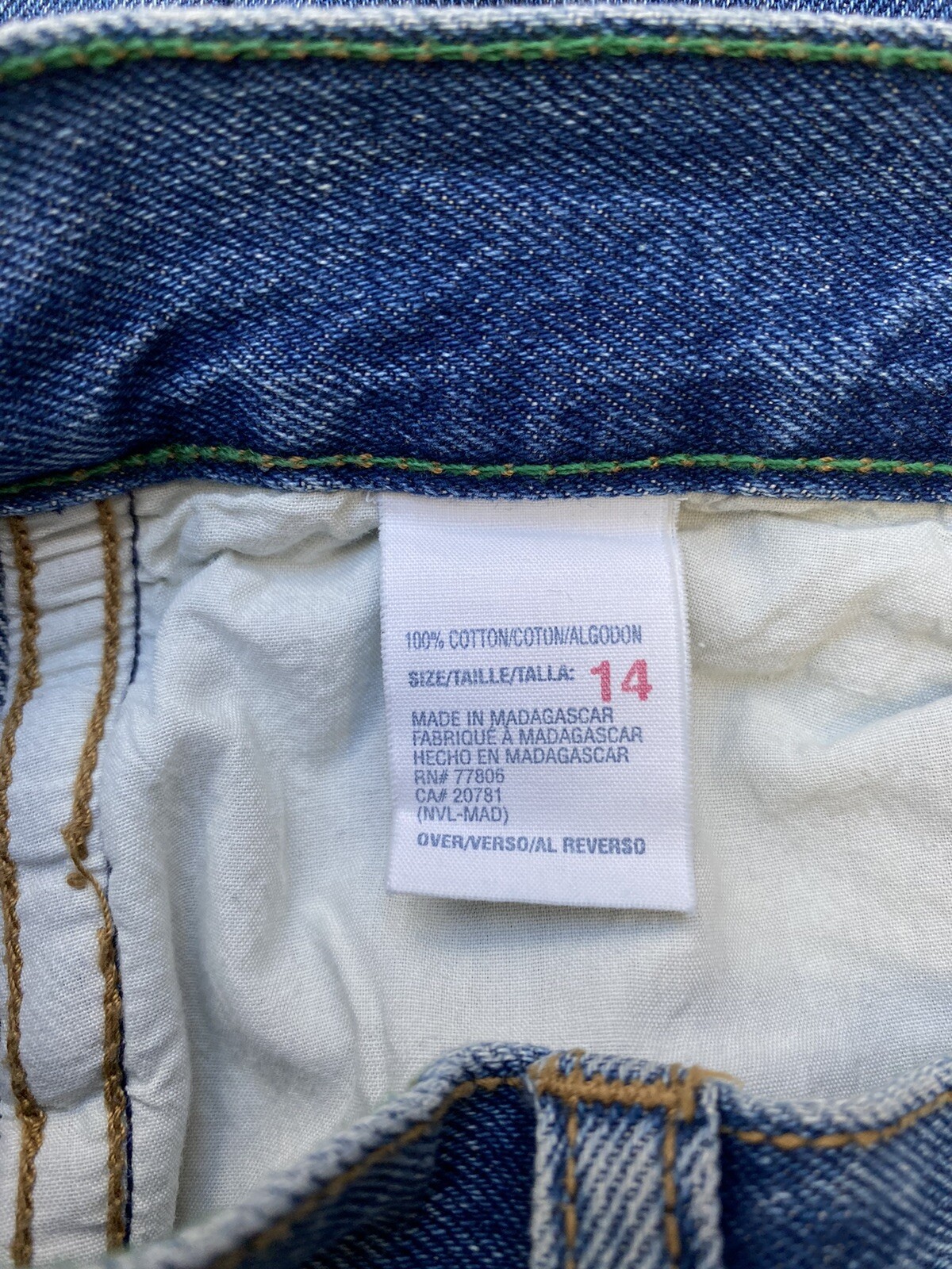 vintage TOMMY HILFIGER DENIM JEANS logo script 2000s 00s Y2K JUNIOR 14 stripe