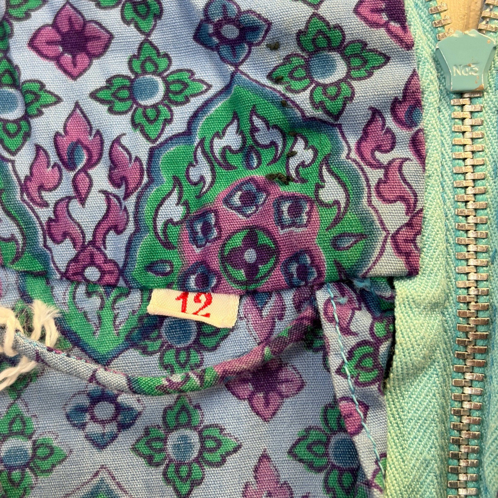 Vintage 60s 70s Cottage Shift House Dress Women Size 12 Boho Hippie Psychedelic