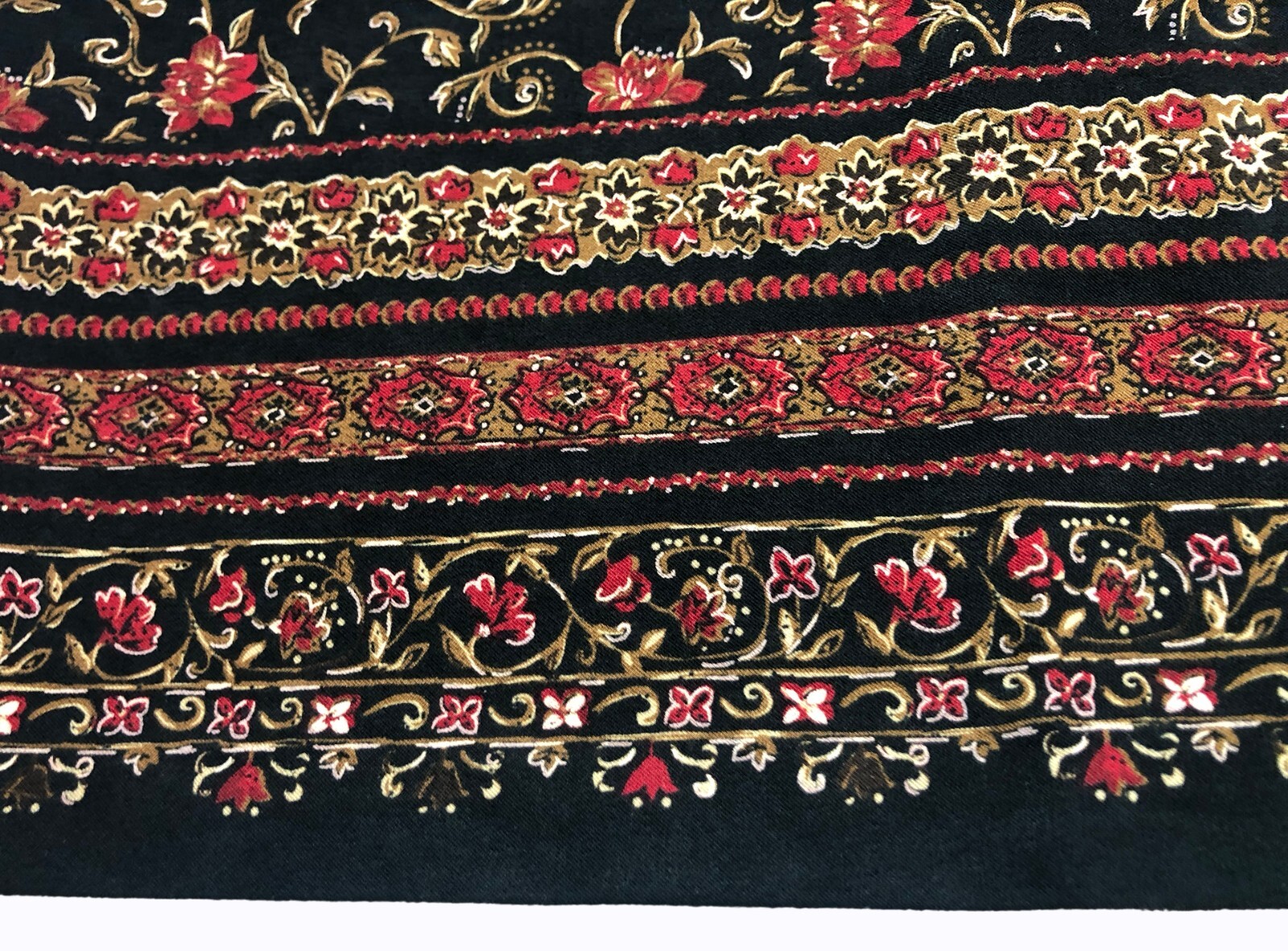 BRIGGS High Waisted Midi Skirt 12P NWT Black Floral Cottagecore Hippie 90s