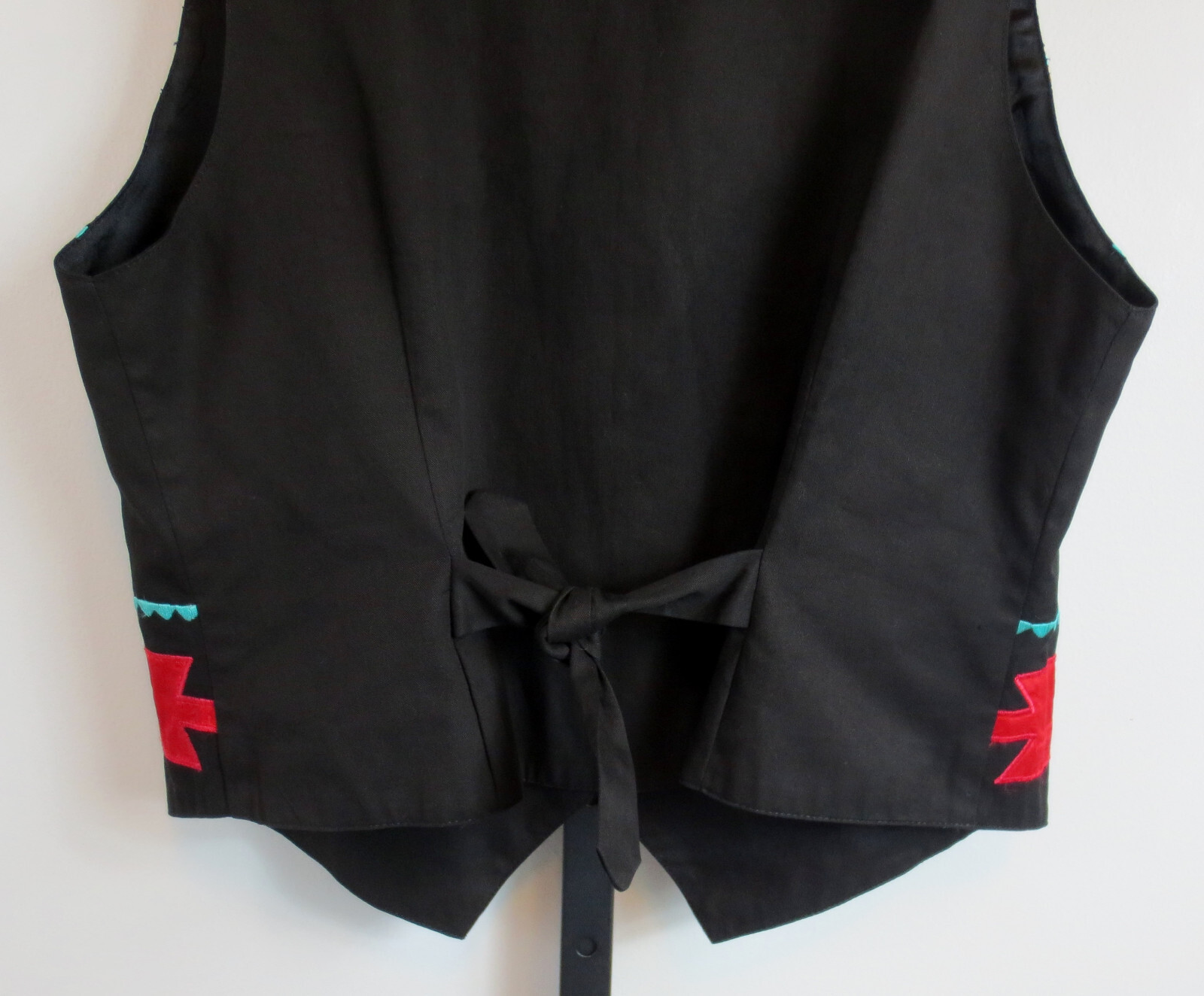 Vintage Ranch and Town Panhandle Slim Western Vest Womens L Applique Embroidered