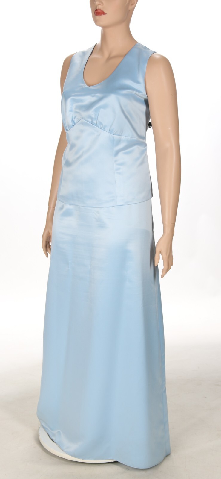 Unbranded Vintage 90s 00s Light Blue 2 Piece Prom Party Formal Dress sz 24