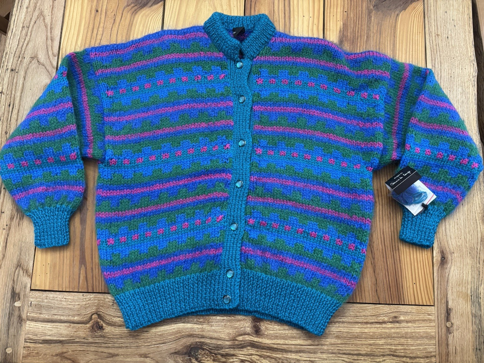 Vintage Wool Mohair NEW New Wave 90’s New Zealand Gennie De Lange Cardigan S/M