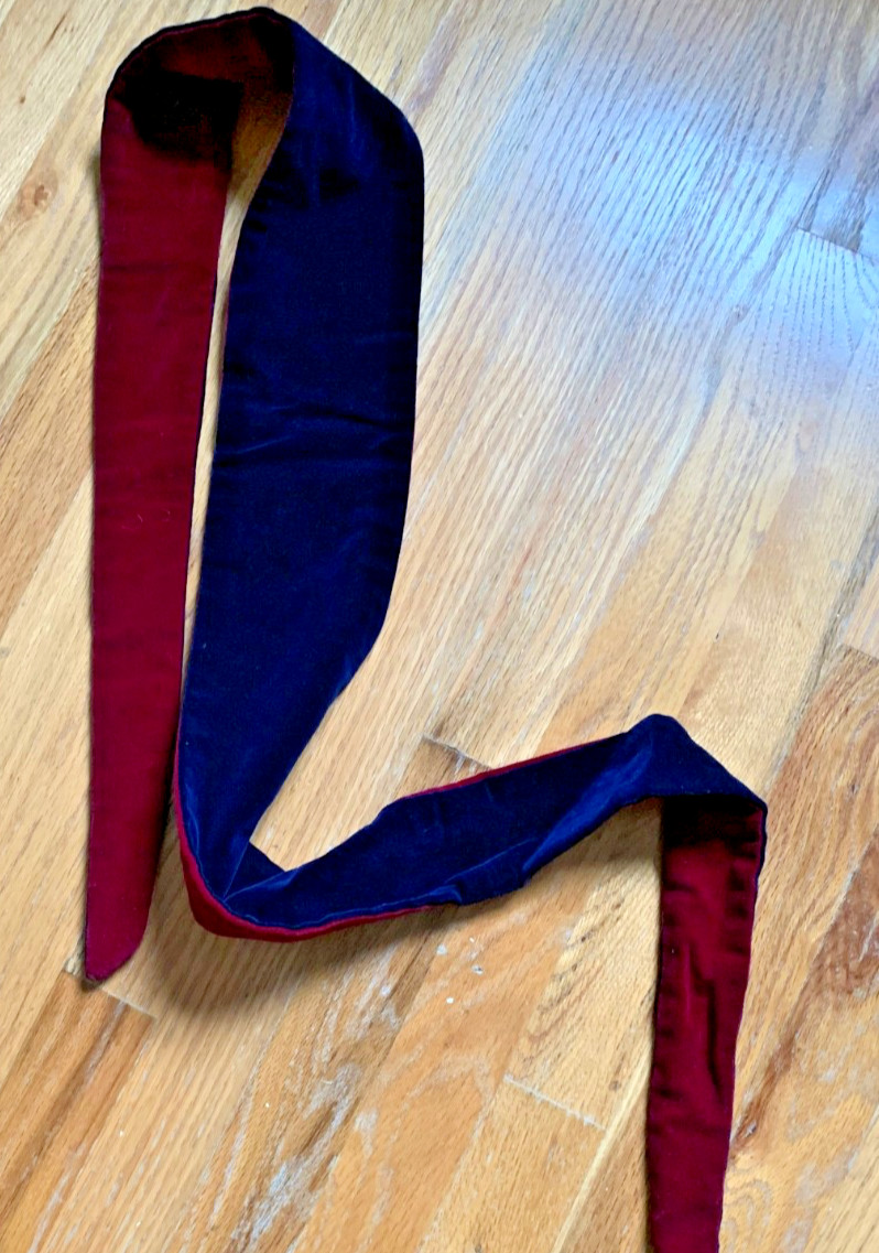 Droopy & Browns Dress Vintage UK Size 14 Burgundy & Navy Velvet Angela Holmes