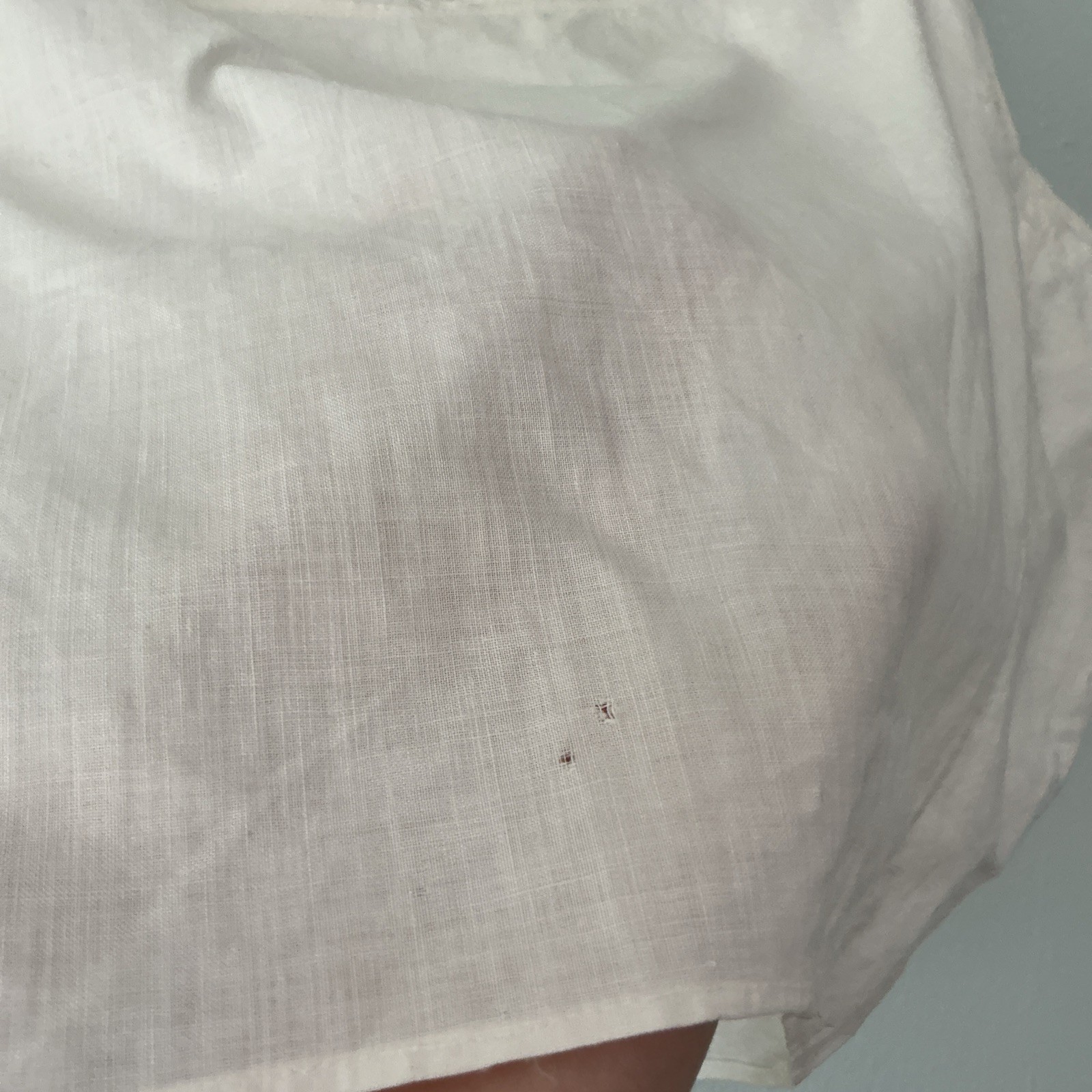 Antique Edwardian Handmade White Cotton Corset Cover Eyelet Lace Camisole c.1900