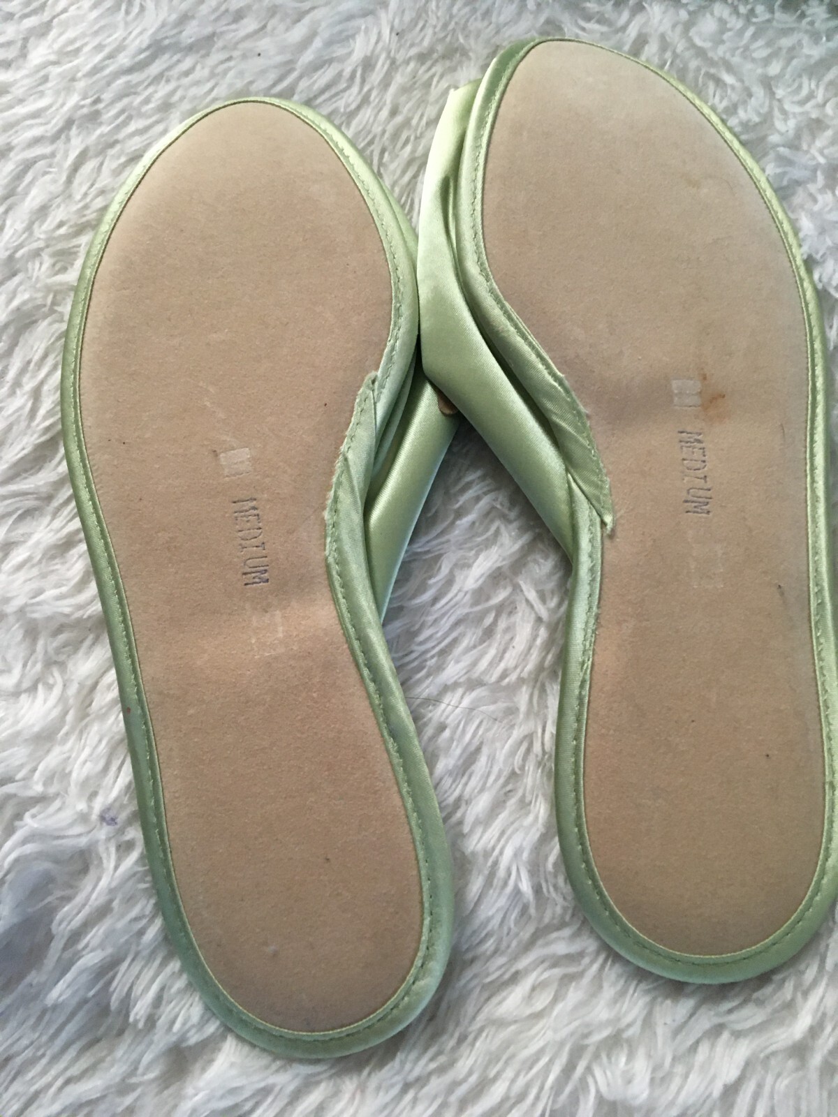 Vtg Long NIGHTGOWN +SLIPPERS Set Lot 34 Gown Mint Green Nylon