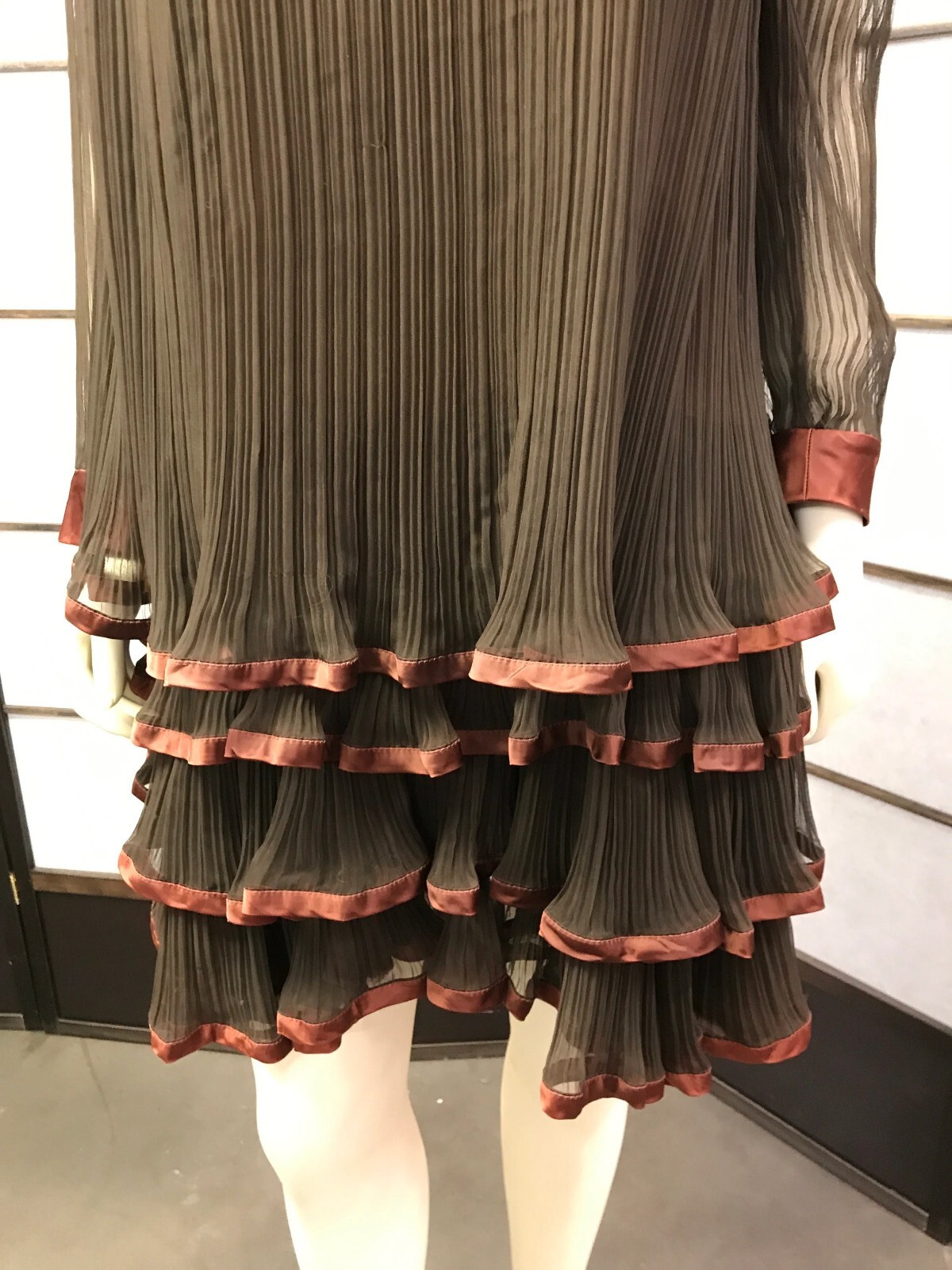 60s Vtg Brown Flapper Like Dress, Mod, Rockabilly, Retro, PinUp, GoGo, Space Age