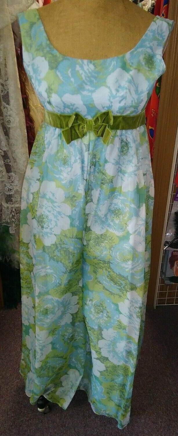 Lorrie Deb San Francisco maxi dress Jump Suit 7 Palazzo blue split skirt 60s VTG