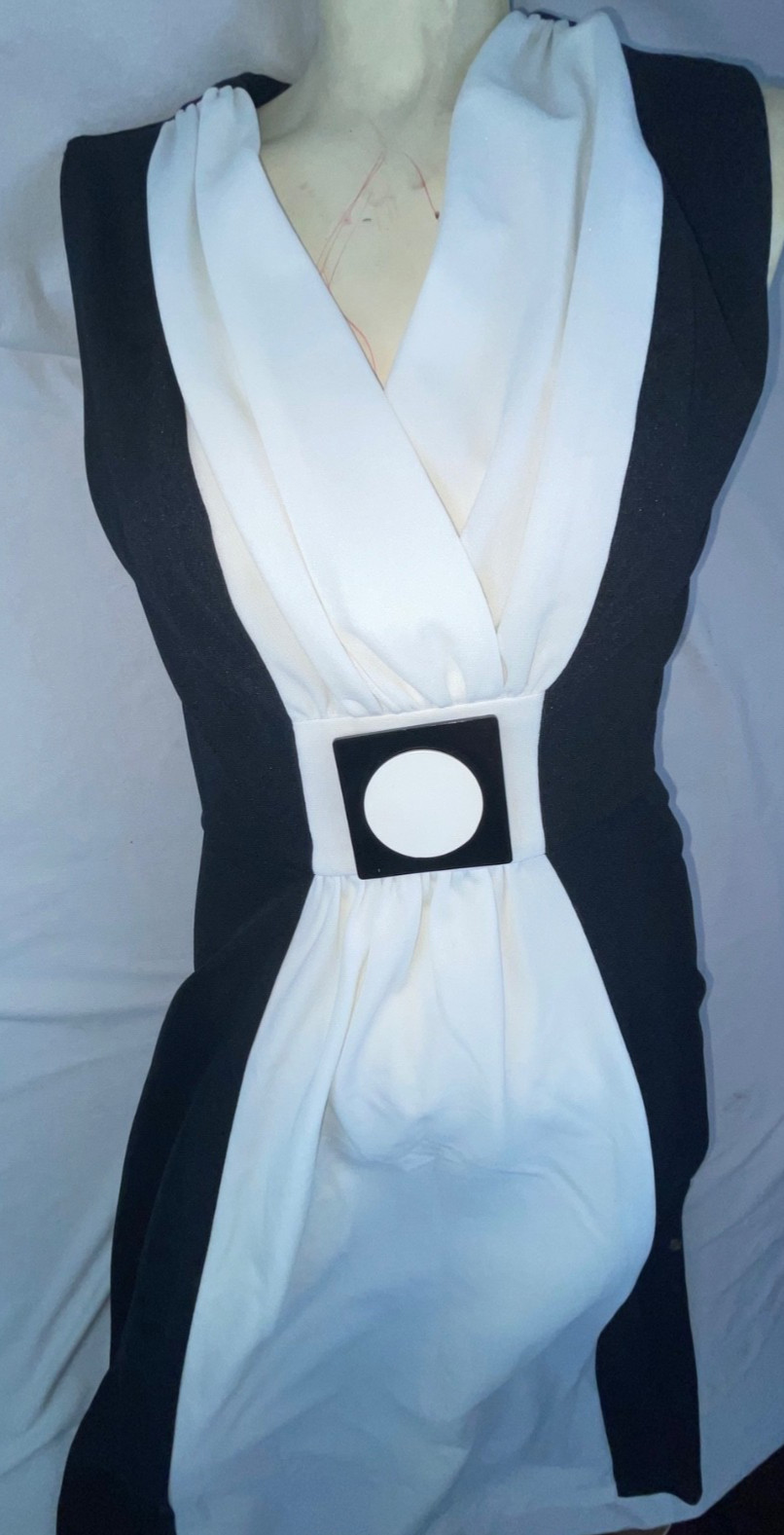VTG 60S 70S WOMENS S QUEEN OF CLUBS SPADES DISCO MOD RETRO LONG POLYESTER DRESS