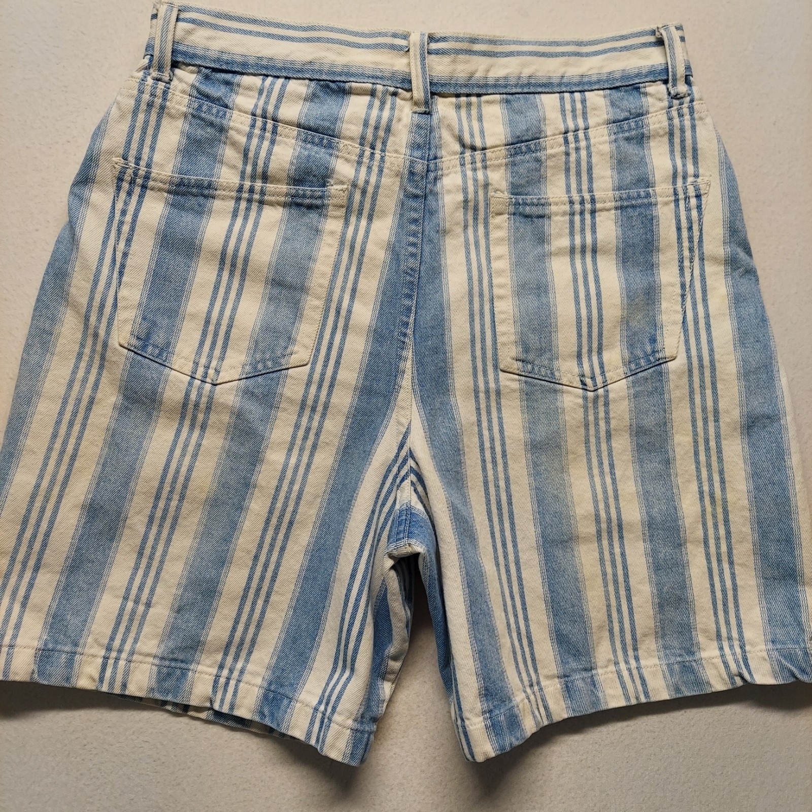 Vintage Denim Republic Jean Shorts Blue/White High Waist 13/14 Button-Fly