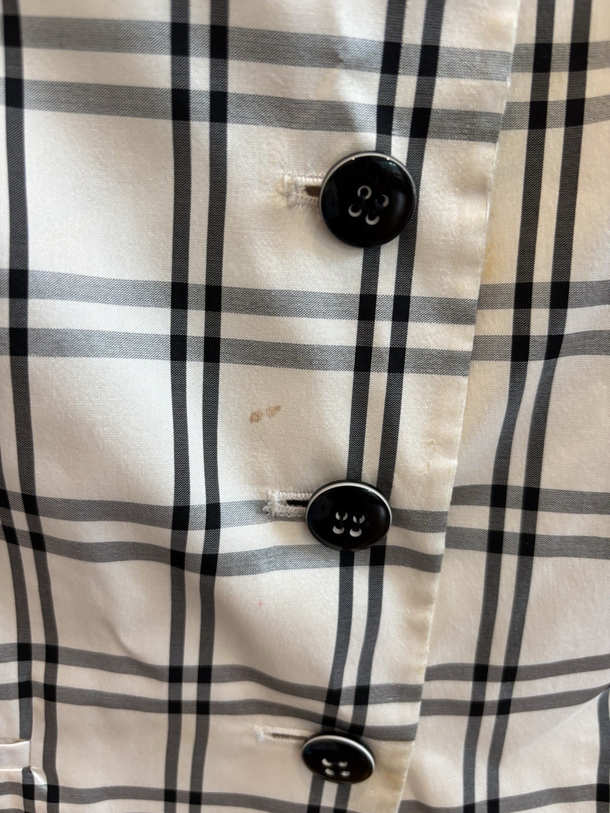 Vintage Carlisle Black White Plaid Blazer 90s Retro Size 8 Button Down