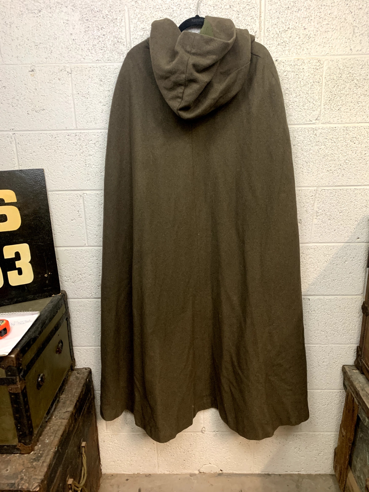 Vintage Queen of Capes Country Place (OSFM) Army Green Wool Hooded Cape