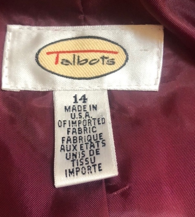 Vtg Talbots Women’s Wool Silk Blend Red Orange Tweed Blazer Size 14 Made In USA