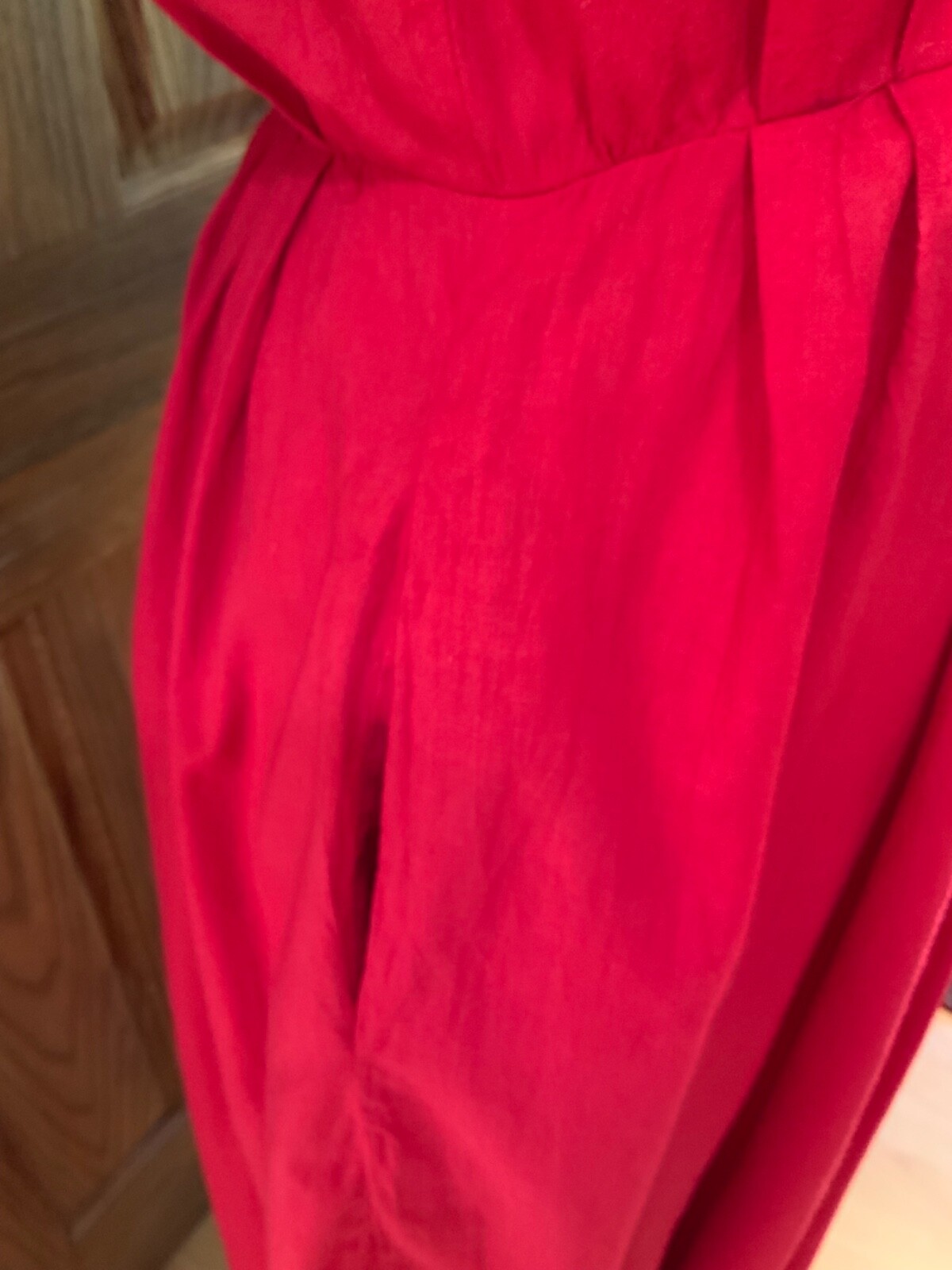 RARE VINTAGE WOMEN’S RED BUTTON FRONT COTTON? NORMA KAMALI SZ 10 DRESS 80’S