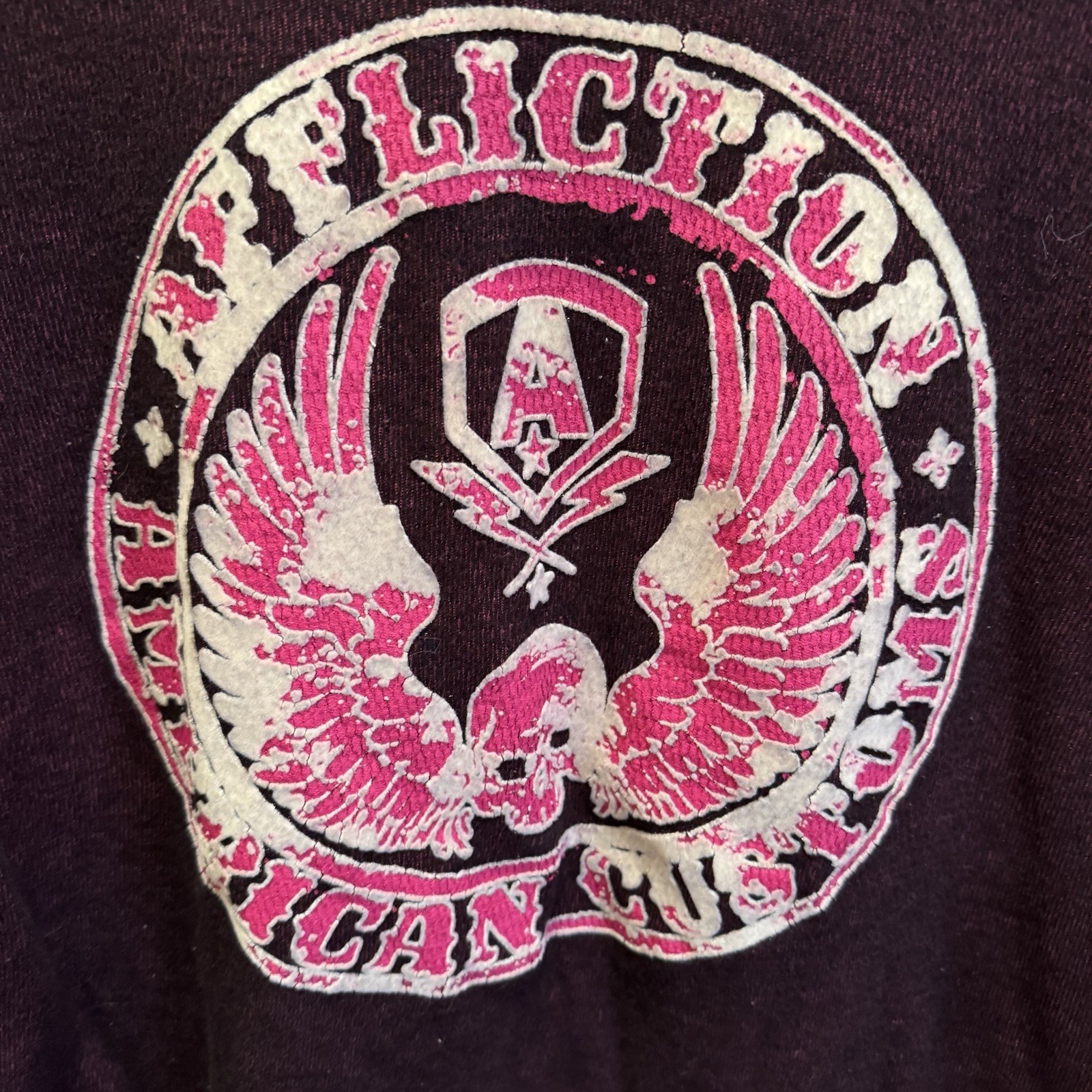 Affliction VTG Women Reversible Thermal Distressed Shirt Grunge Y2K M/L *READ*