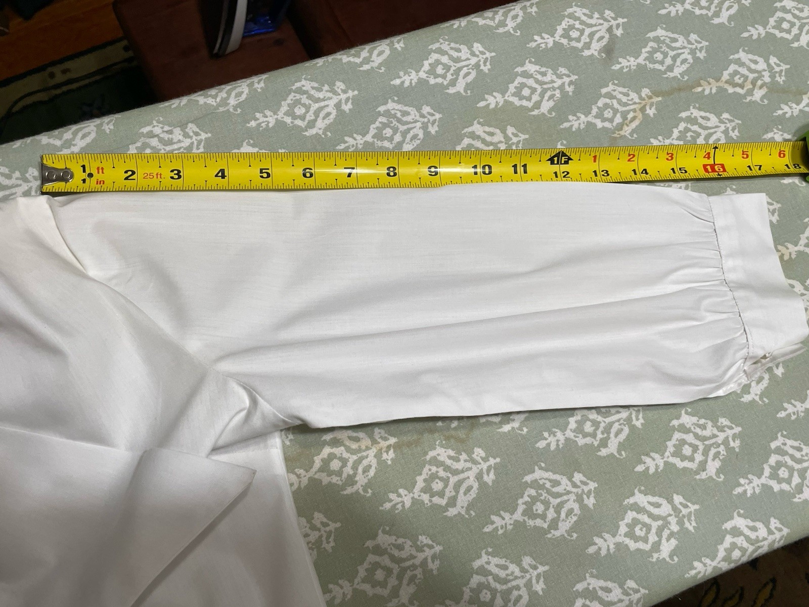 Vintage Sybil White 3/4 Sleeve Blouse Round Collar Detachable Sash Tie Front