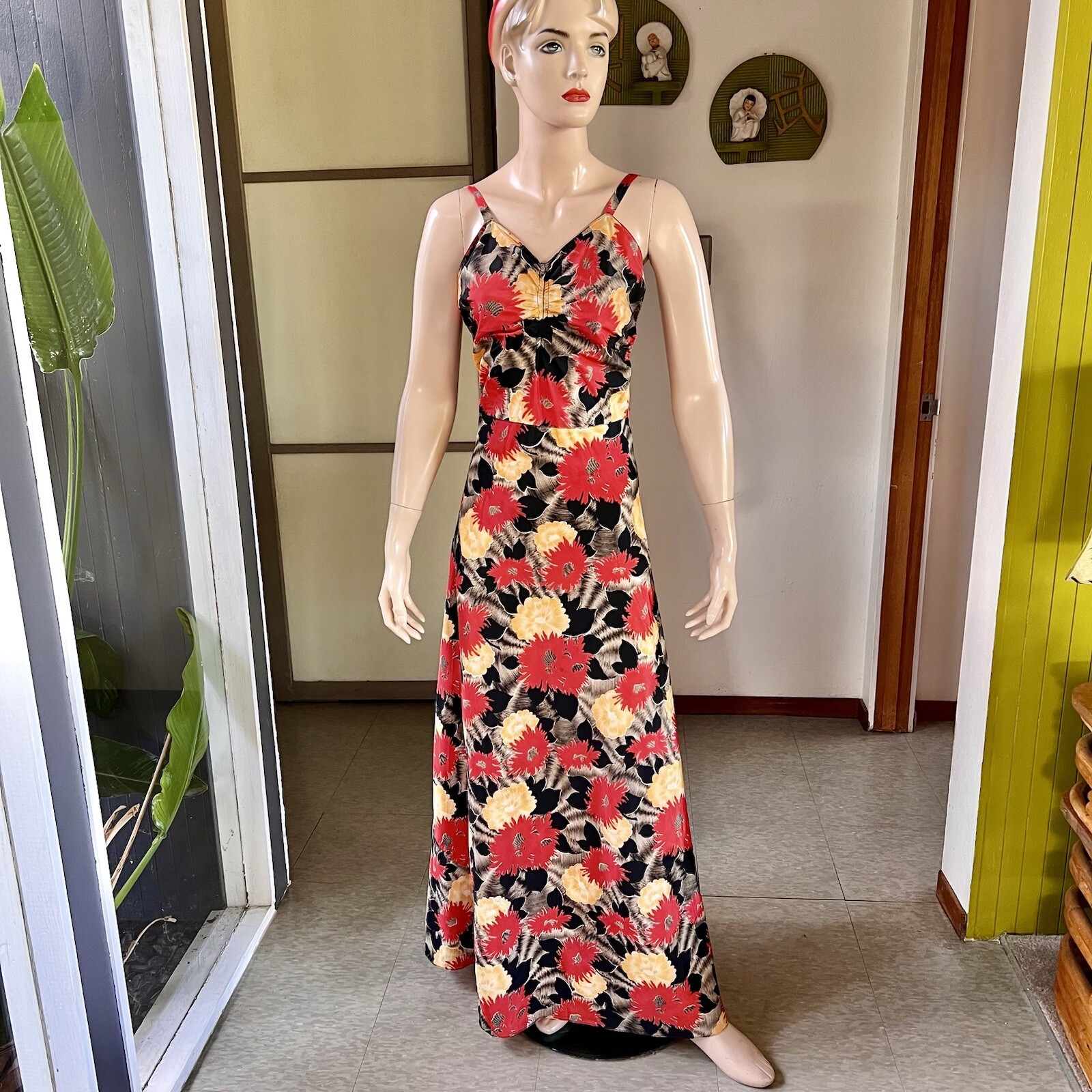1930s Vintage Fashion Originators Guild Bias Cut Acetate Gown 26-28w