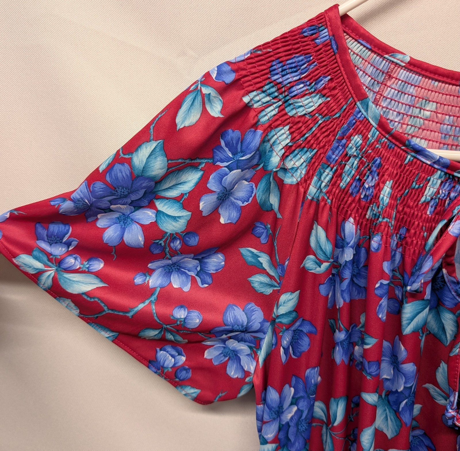 Vtg. Sears Carriage Court Fuchsia Floral Short Sleeve Nightgown Women’s Med. NWT