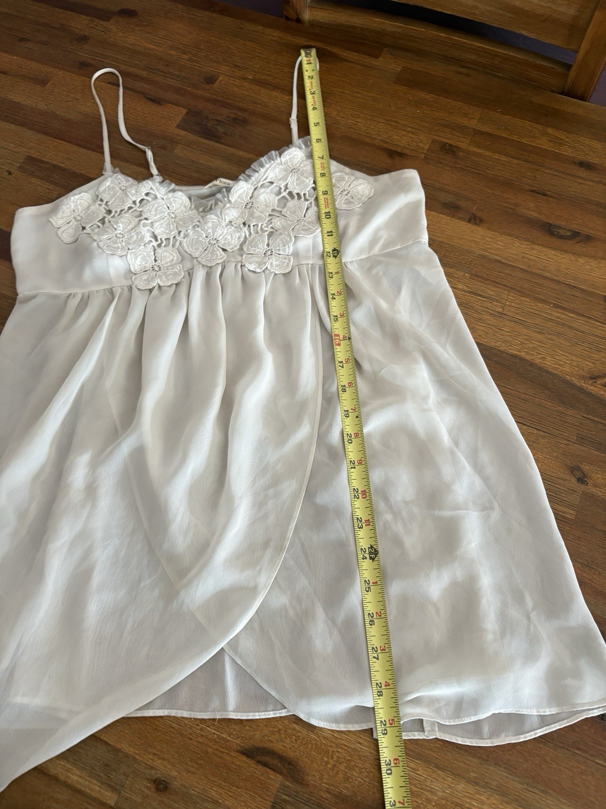 Vintage Flora Sheer Camisole XL Light Gray Babydoll Nightie Floral Design 1990s