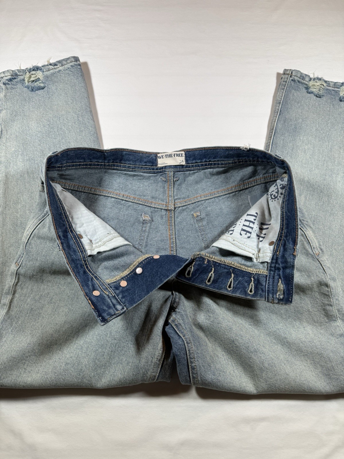 VTG Free People We The Free Jeans Womens Sz 29 – Mid Rise Hippie Button Fly