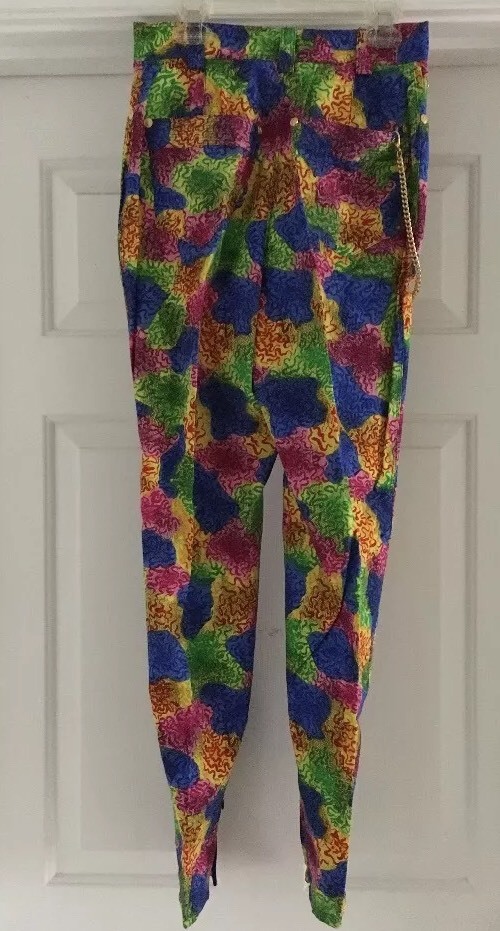 Vintage Versus Versace Print Womens Jeans Gold Chain And Medallion LNC Sz 28/42