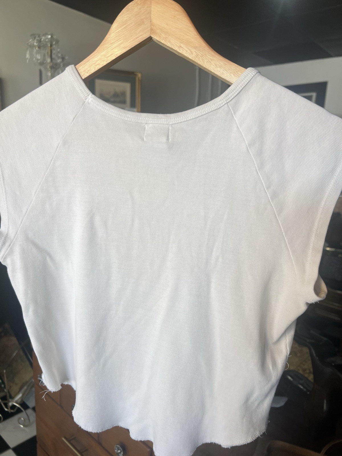 Vintage Y2K 90s Calvin Klein Logo CK Baby Tee White Silver Crop Top Large