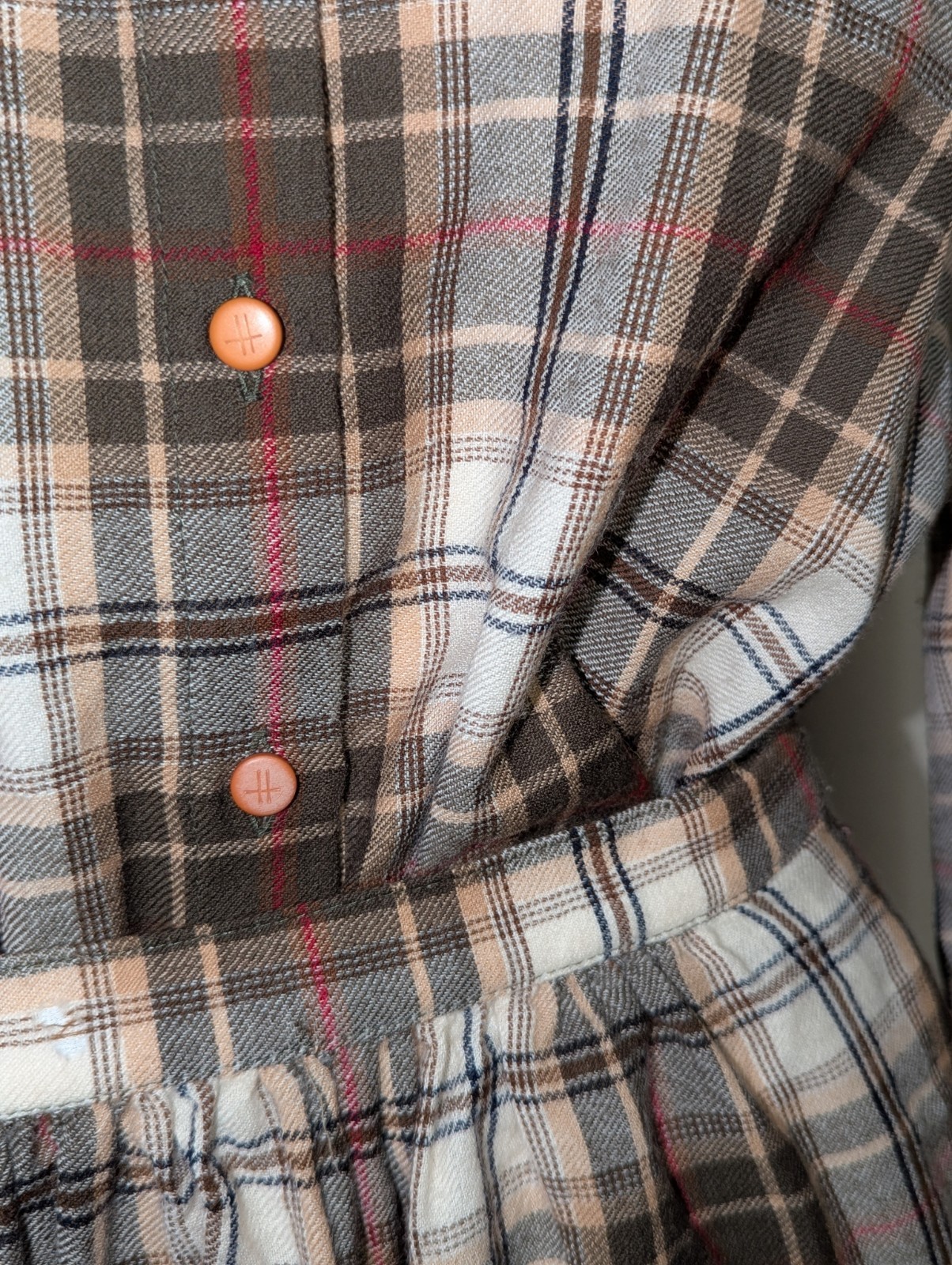 Vintage Harrod’s UK Wool Plaid Skirt Set Retro 60s 50s Academic Preppy