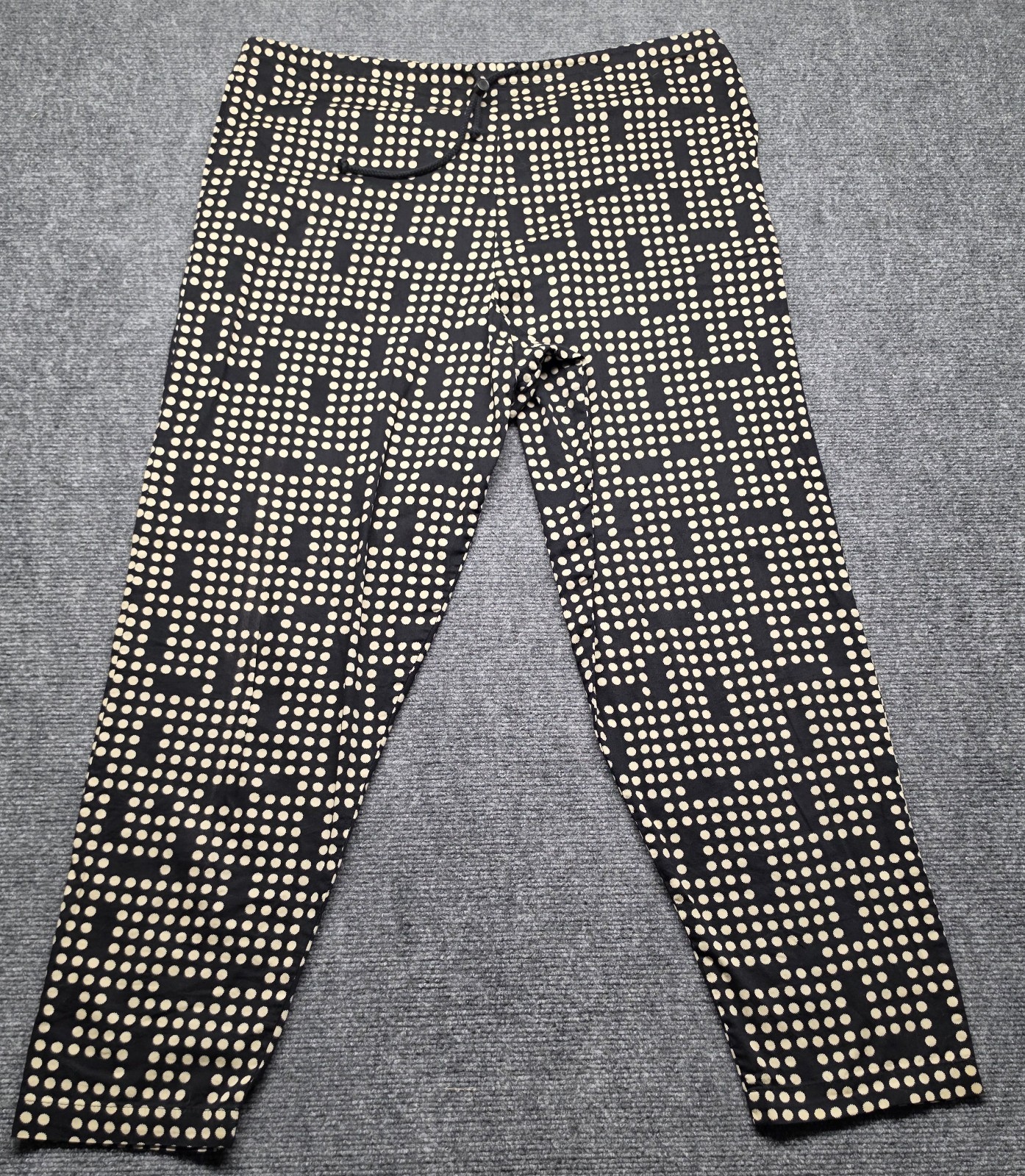 Vintage SKIDZ Pants One Size Fits All Black Cream Dot Grid Drawstring