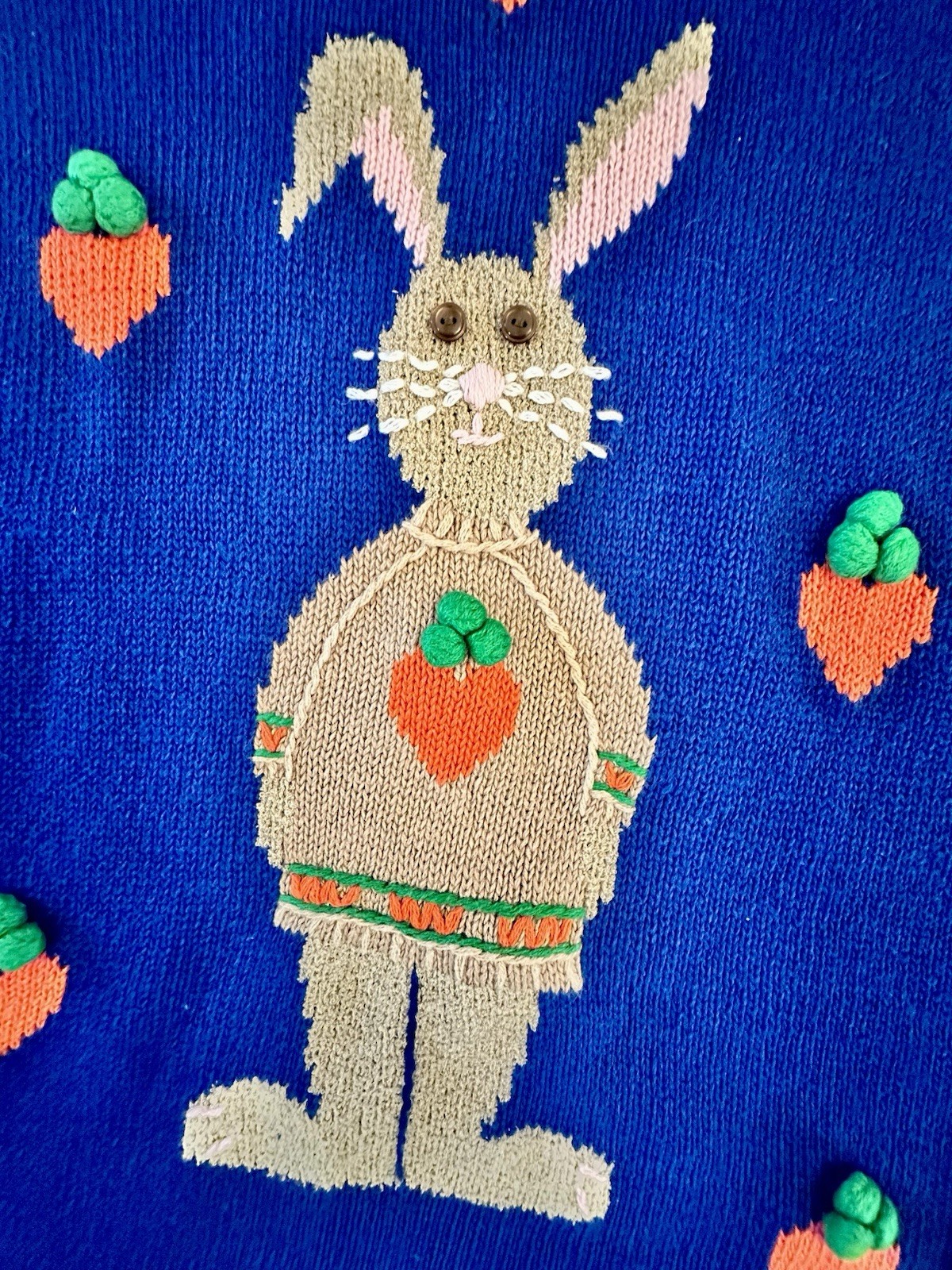 Vintage Sweater NWT Bunny Rabbit Large Grandmacore Grannycore Quaker Factory