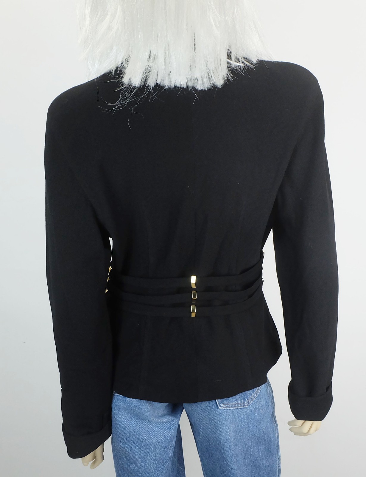 extravagant jacket roger sakoun paris 80s size M black wool fabric