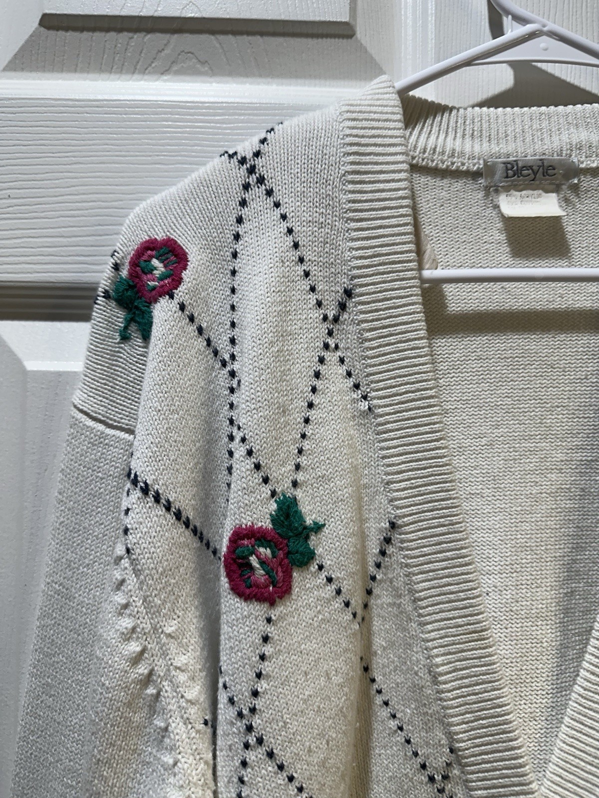 Vintage Bleyle Cotton Blend Knit Cardigan Sweater Cottagecore Medium
