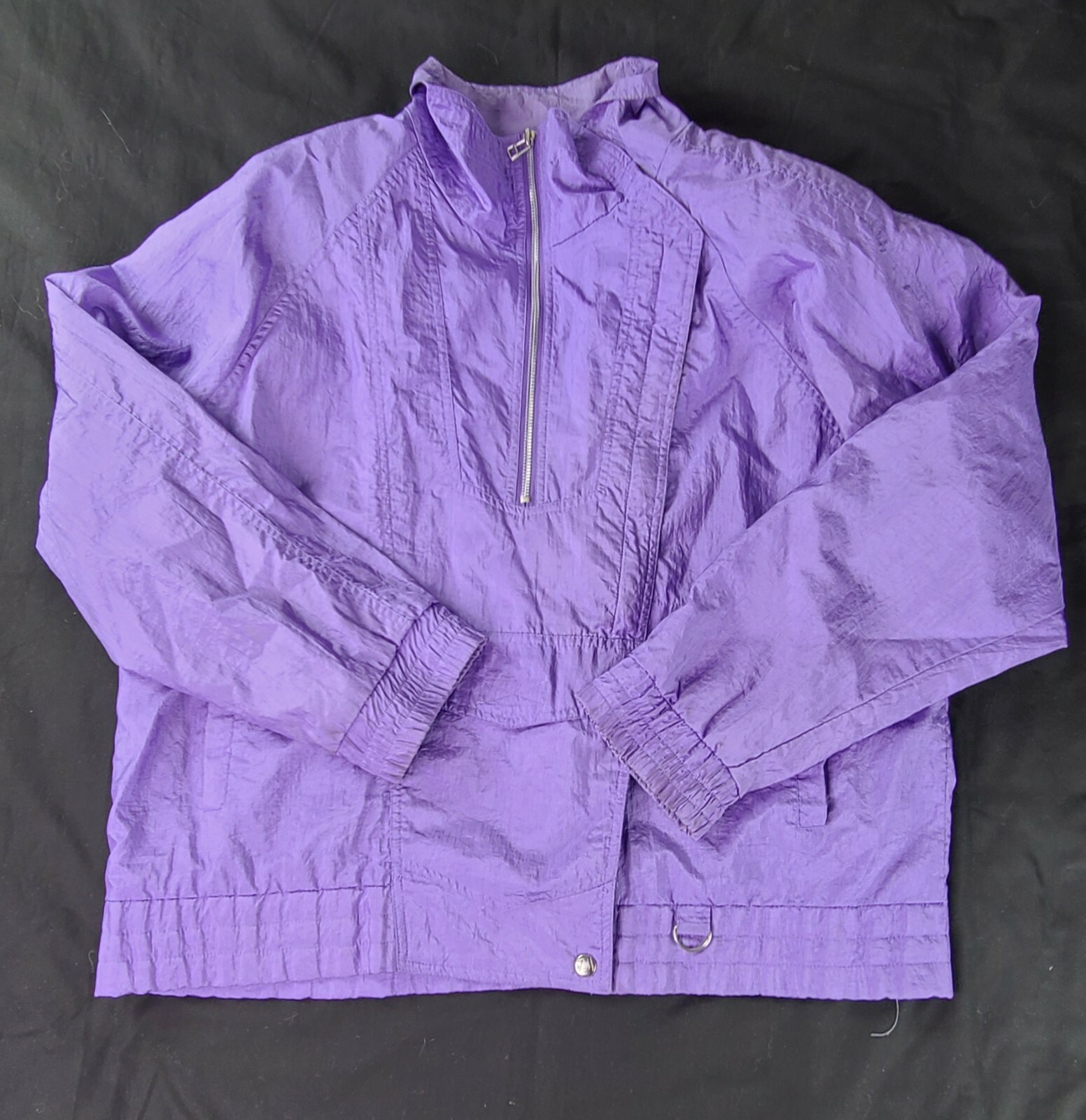 VINTAGE ANDY JOHNS WINDBREAKER PURPLE JACKET SIZE LARGE