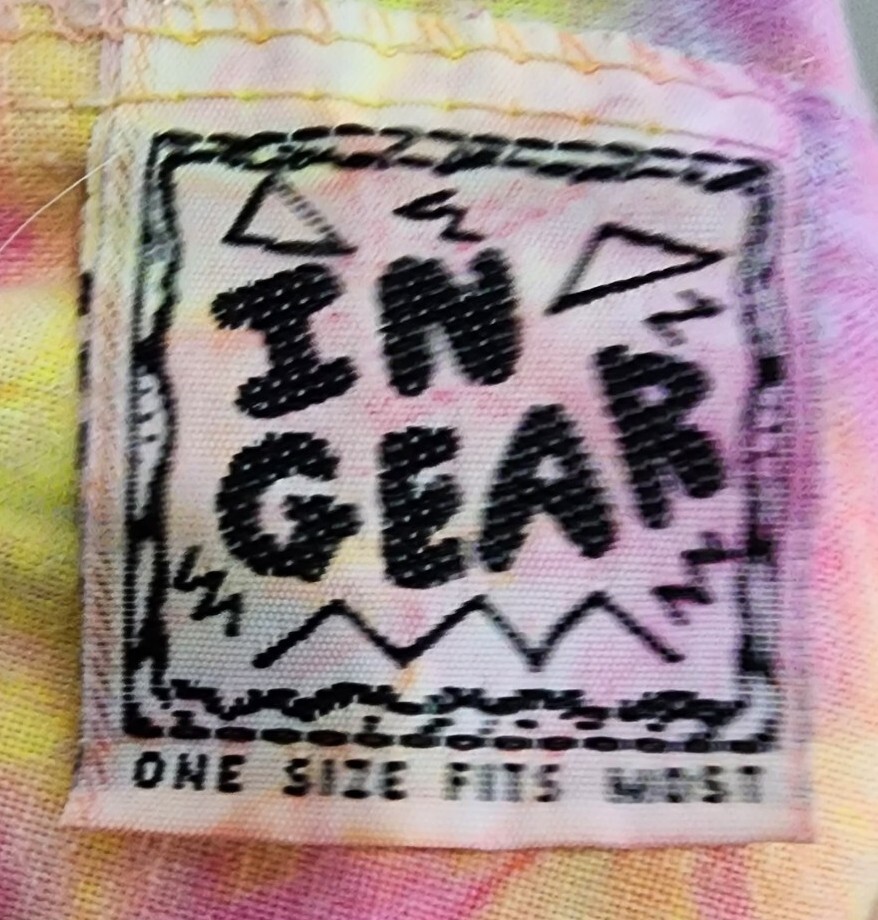 Vintage In Gear Bermuda Shorts Bright Multicolor Tie Dye Elastic Waistband OSFM
