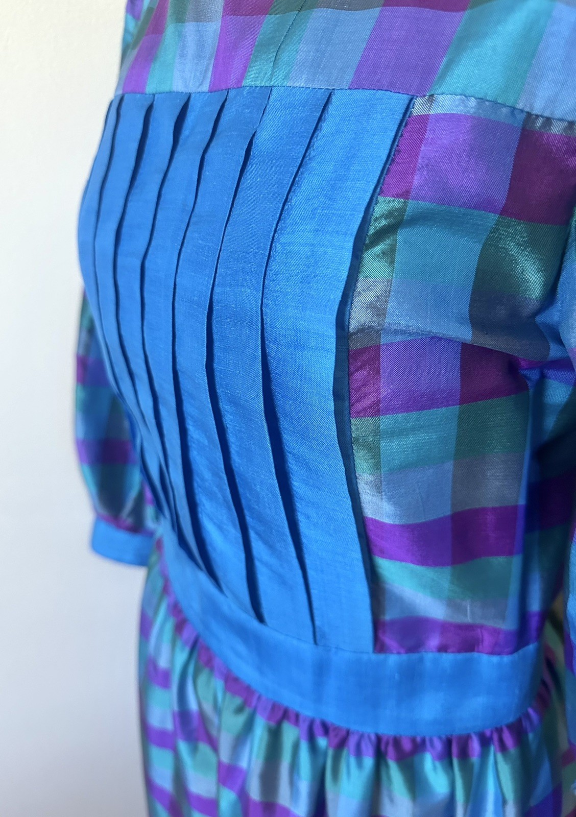 Vintage 60’s Gingham Thai Silk Dress