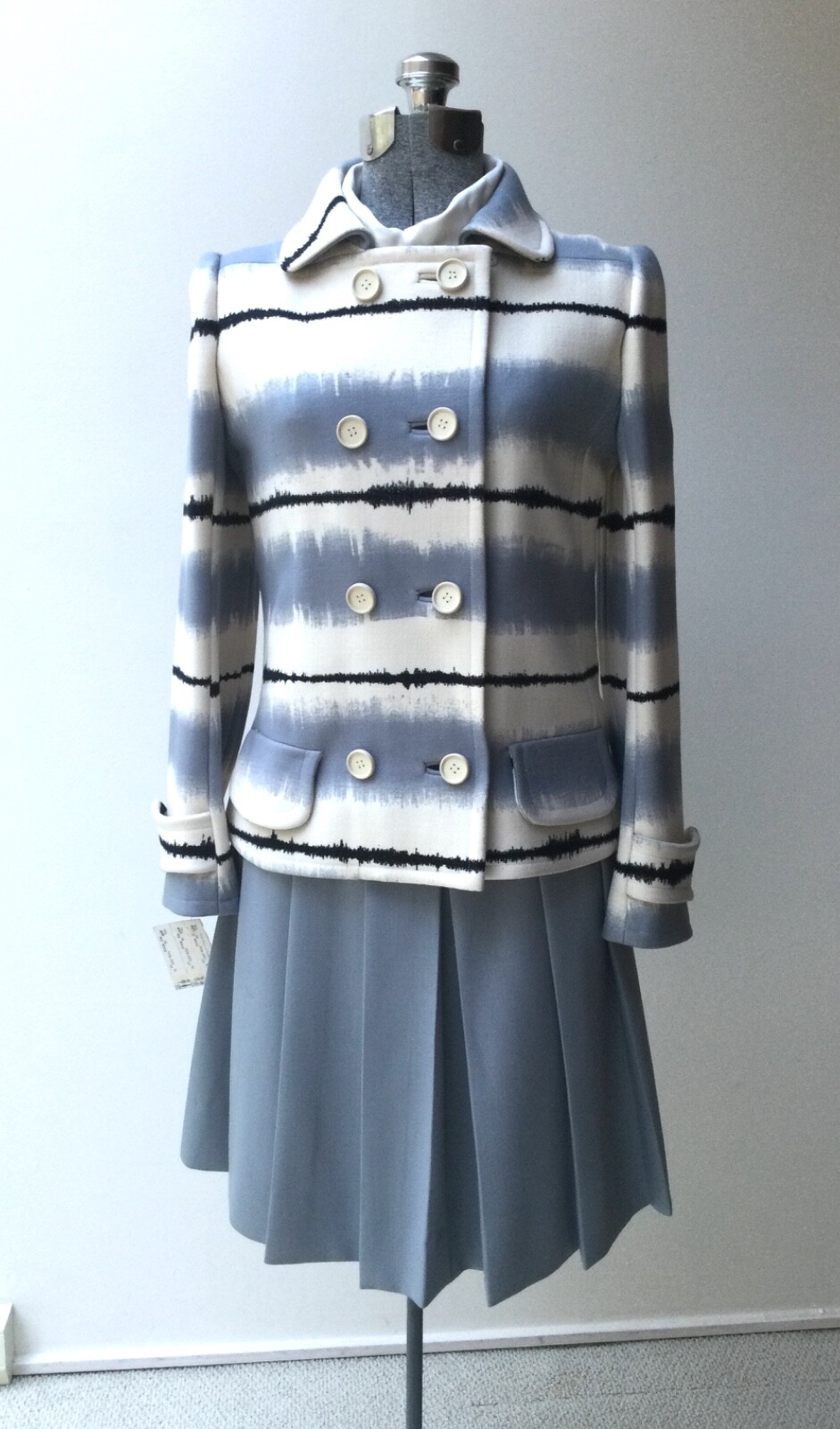 Vintage 1960’s Emanuel Ungaro Dress with EKG Pattern Pea Coat