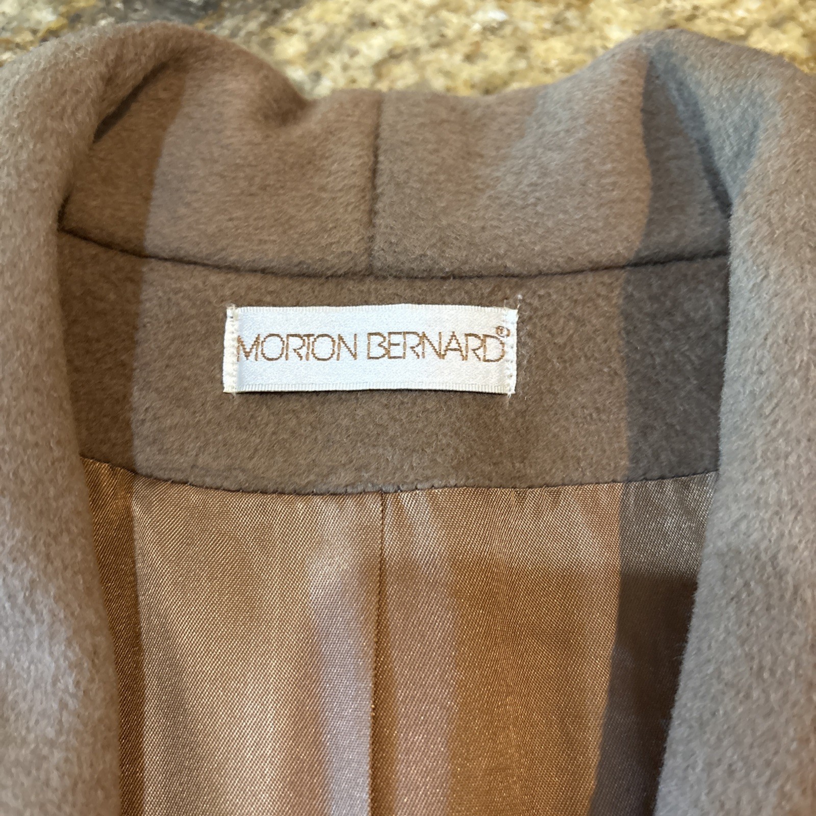 VTG Harve Morton Bernard Long Wool Heavy Shawl Collar Women Coat USA Brown NWT