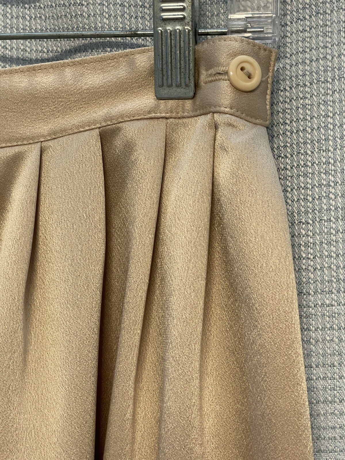 Vtg Caron Chicago Slip Skirt Camisole Blouse Top Sz 10 Champagne Gold USA Made