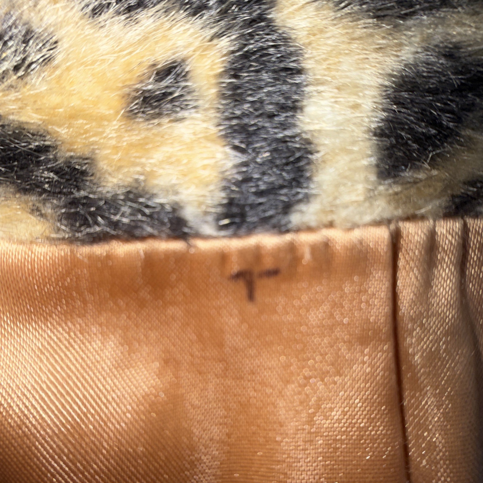 Vintage Camel Cape Faux Cheetah Fur Collar Double Breasted 70s USA Union Made
