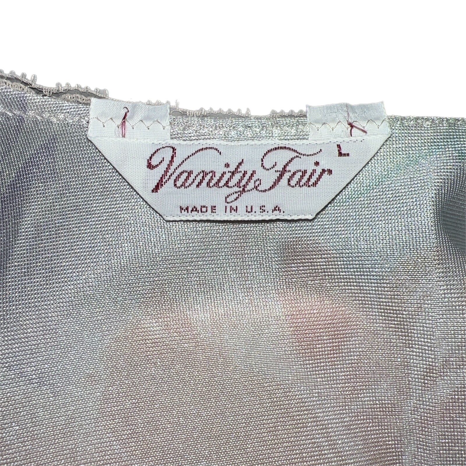 EUVC Vanity Fair Peignoir Set Robe & Gown Covered Buttons Pocket Lace Pastels L