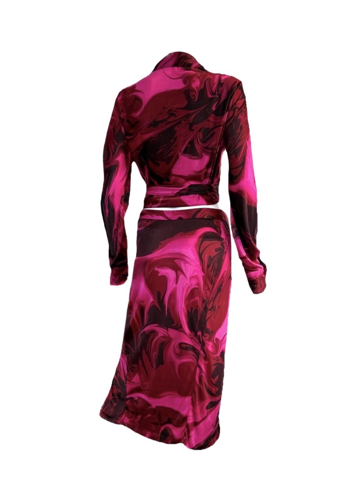 *GUCCI by TOM FORD* S/S 2001 “Liquid Magma” 2-Piece Wrap Top & Skirt Ensemble