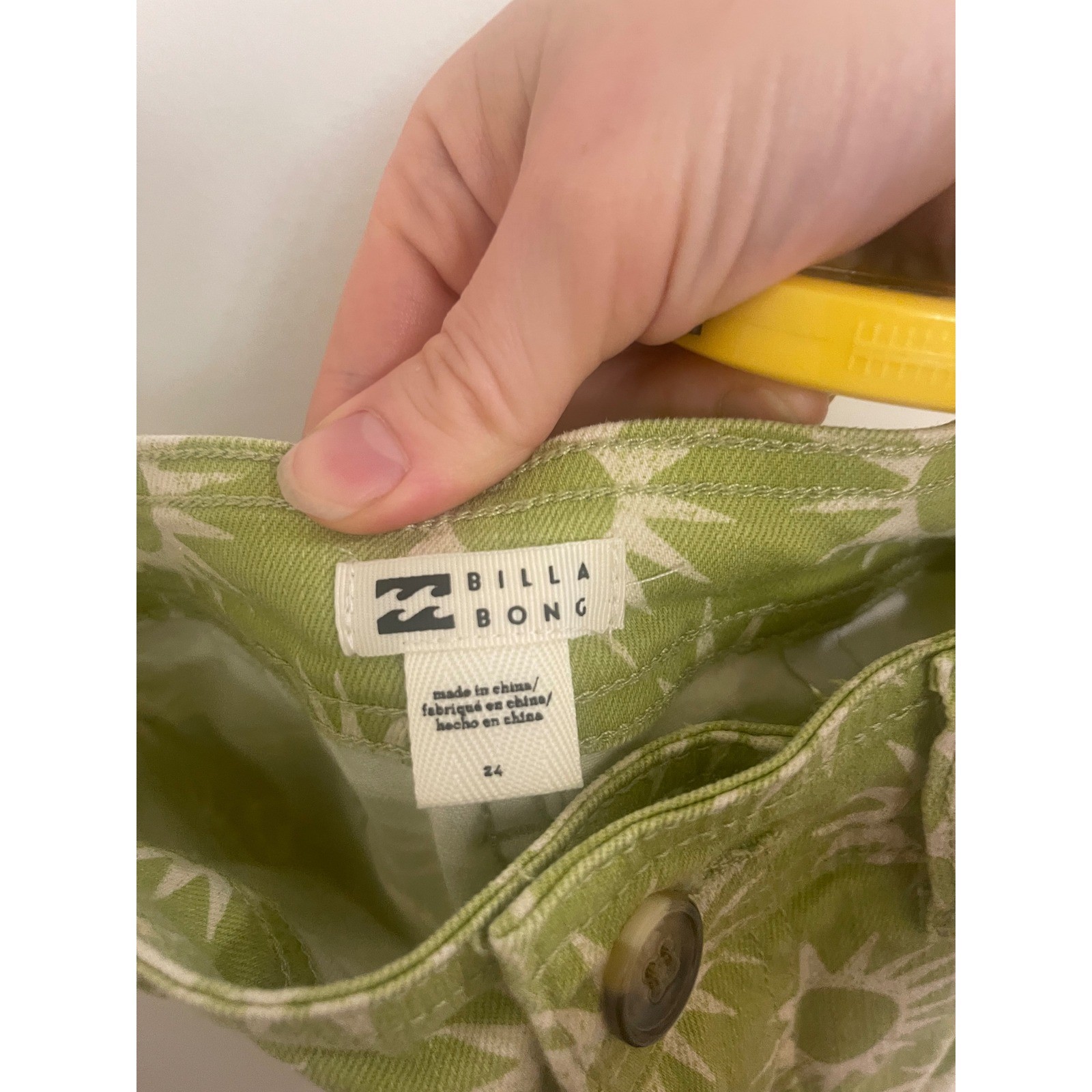 Billabong Green Floral Wide Leg Retro 70s Style Cottagecore Fairycore Whimsey