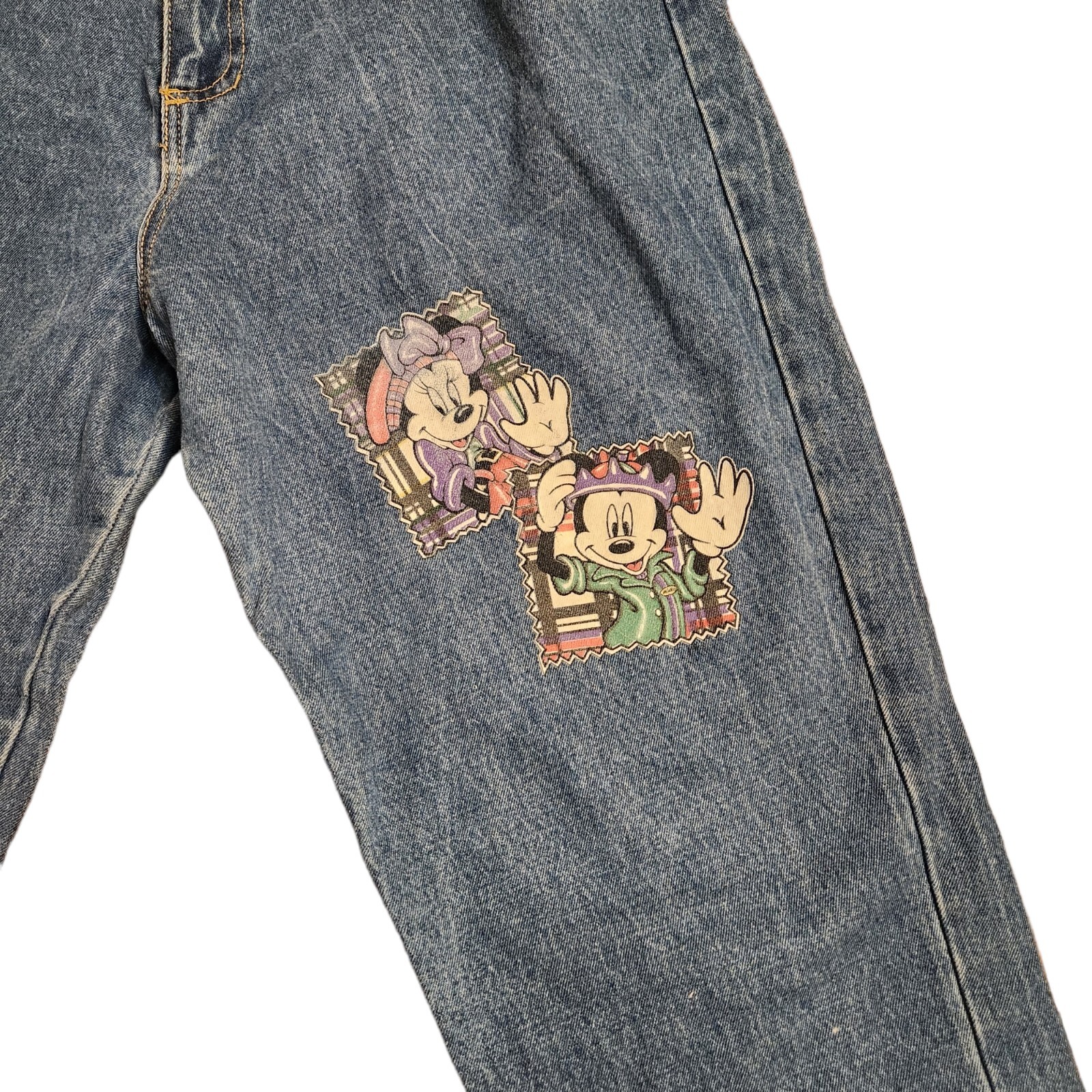 Vintage 90s Mickey Unlimited Jerry Leigh Jeans Size 18 Mom Jean Loose Disney Art