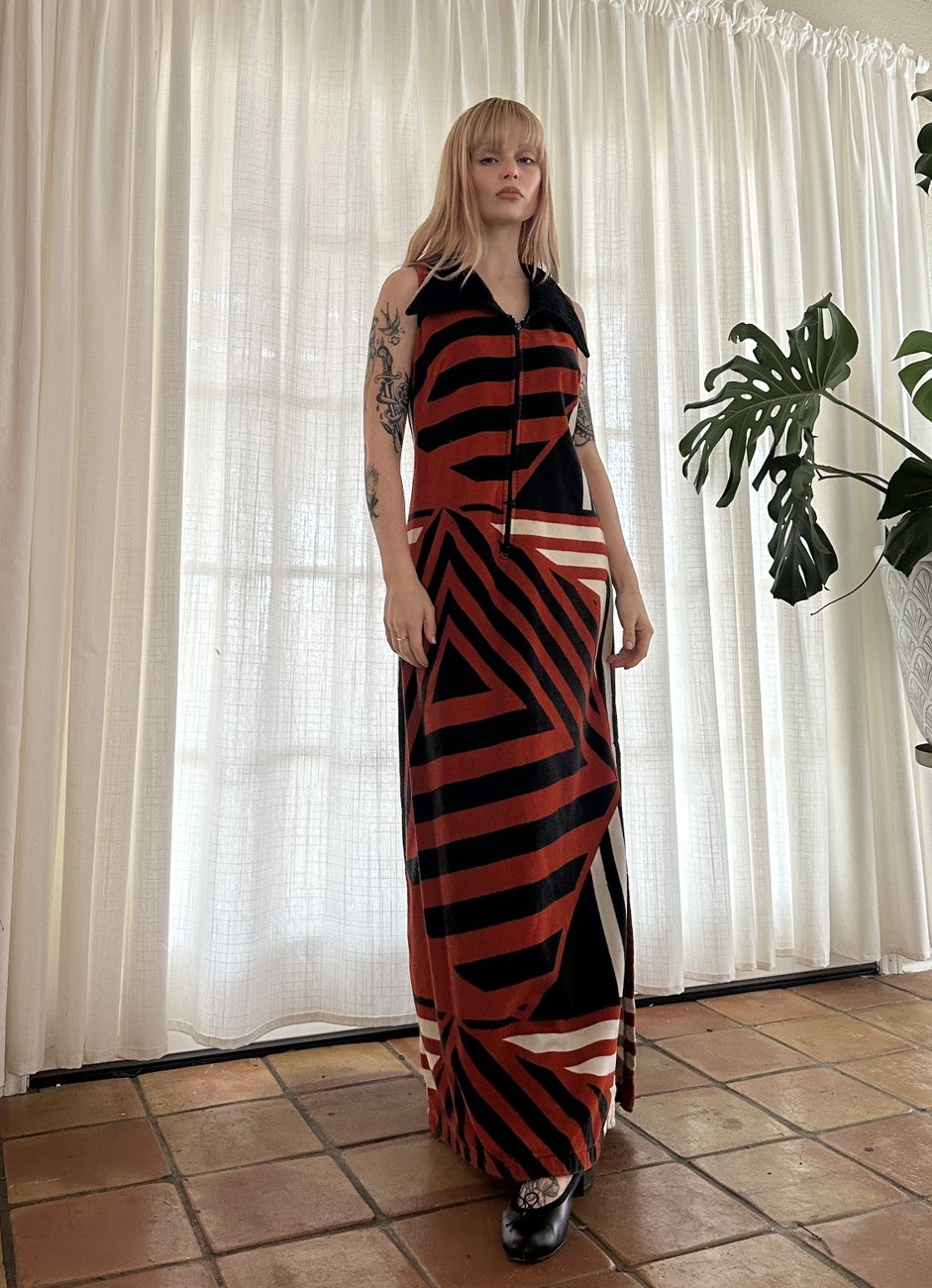 1970s Terry Cloth Euro Resort Wear Dress by MÖVE